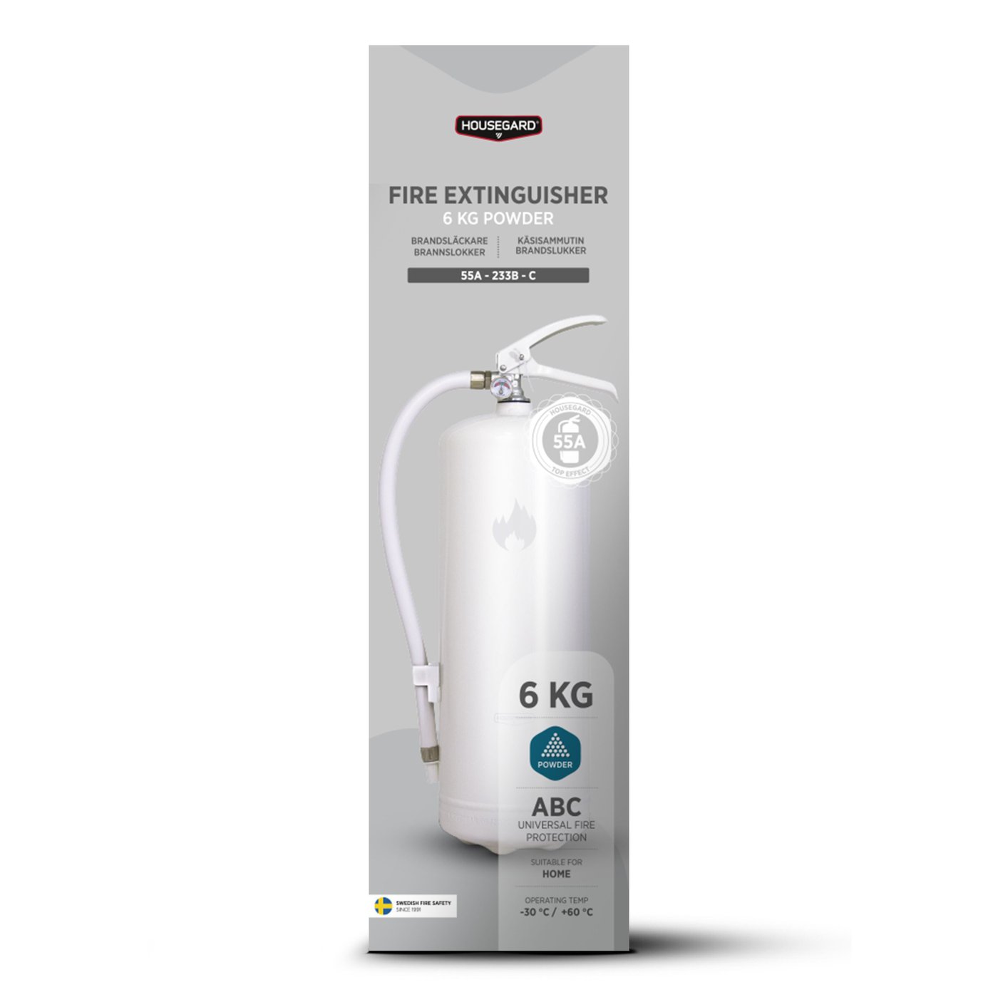 Housegard Brandsläckare Design Edition med pulver 6 kg Vit