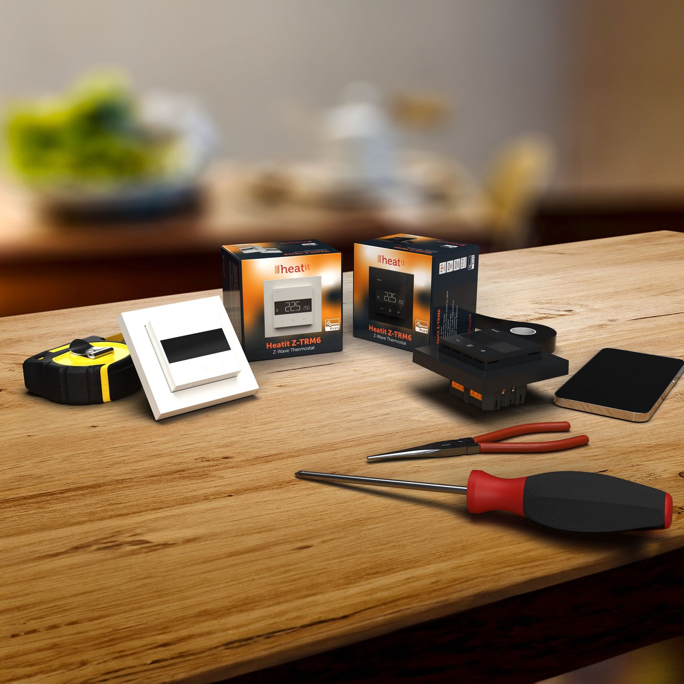 Heatit Z-TRM6 Termostat med Z-wave White