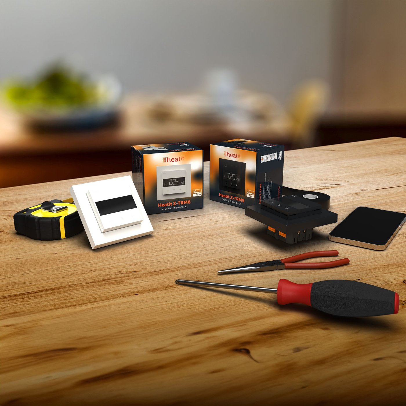 Heatit Z-TRM6 Termostat med Z-wave Black