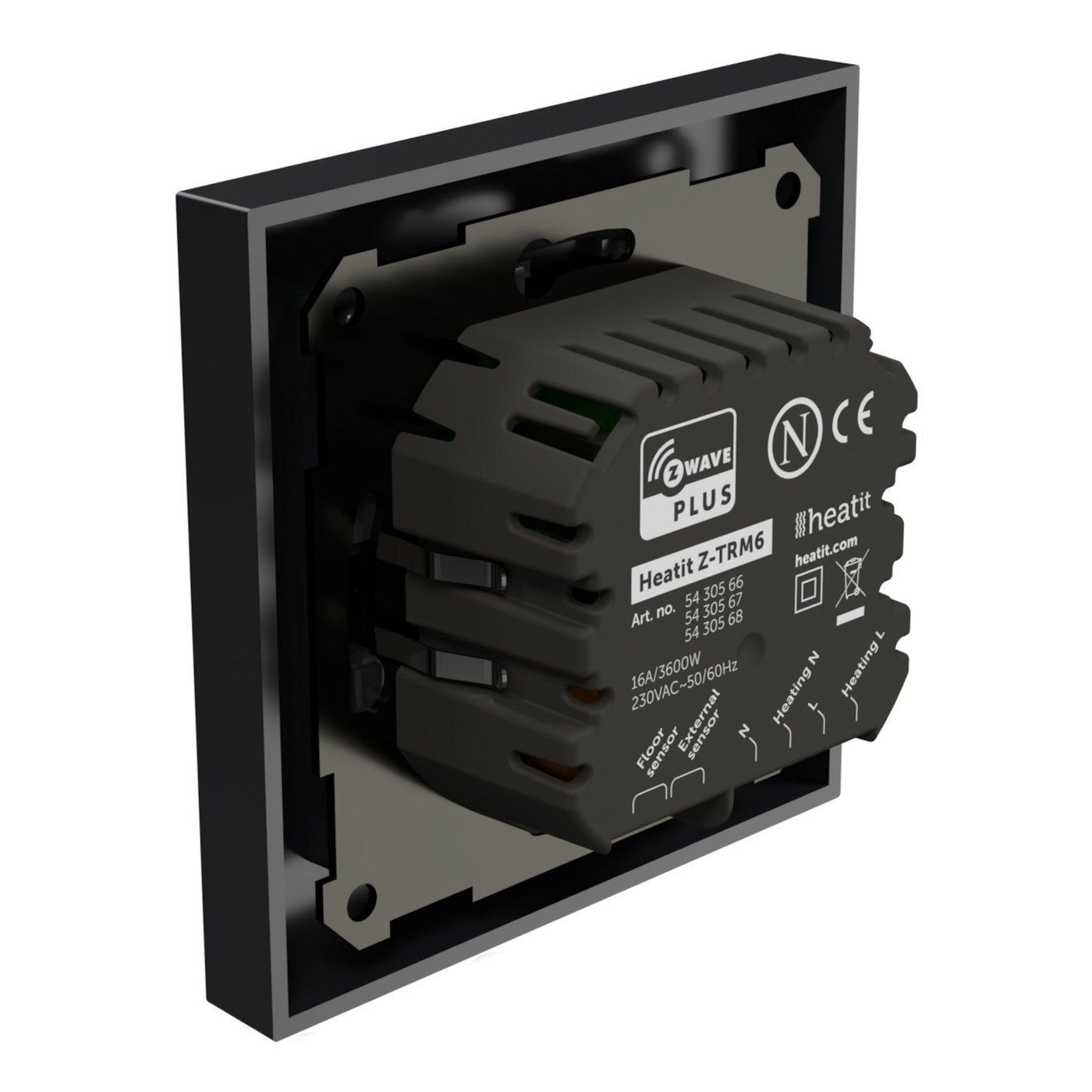 Heatit Z-TRM6 Termostat med Z-wave Black