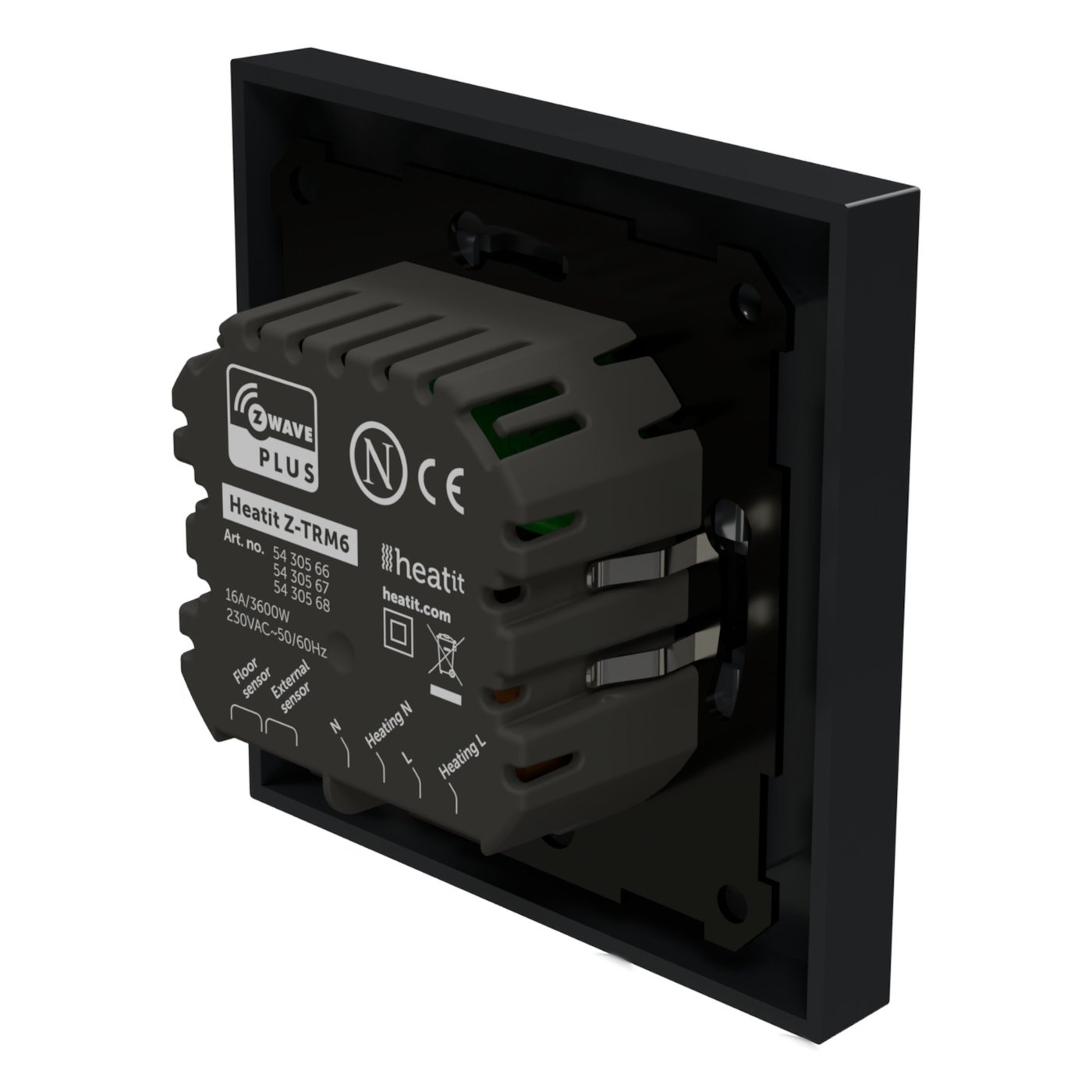 Heatit Z-TRM6 Termostat med Z-wave Black