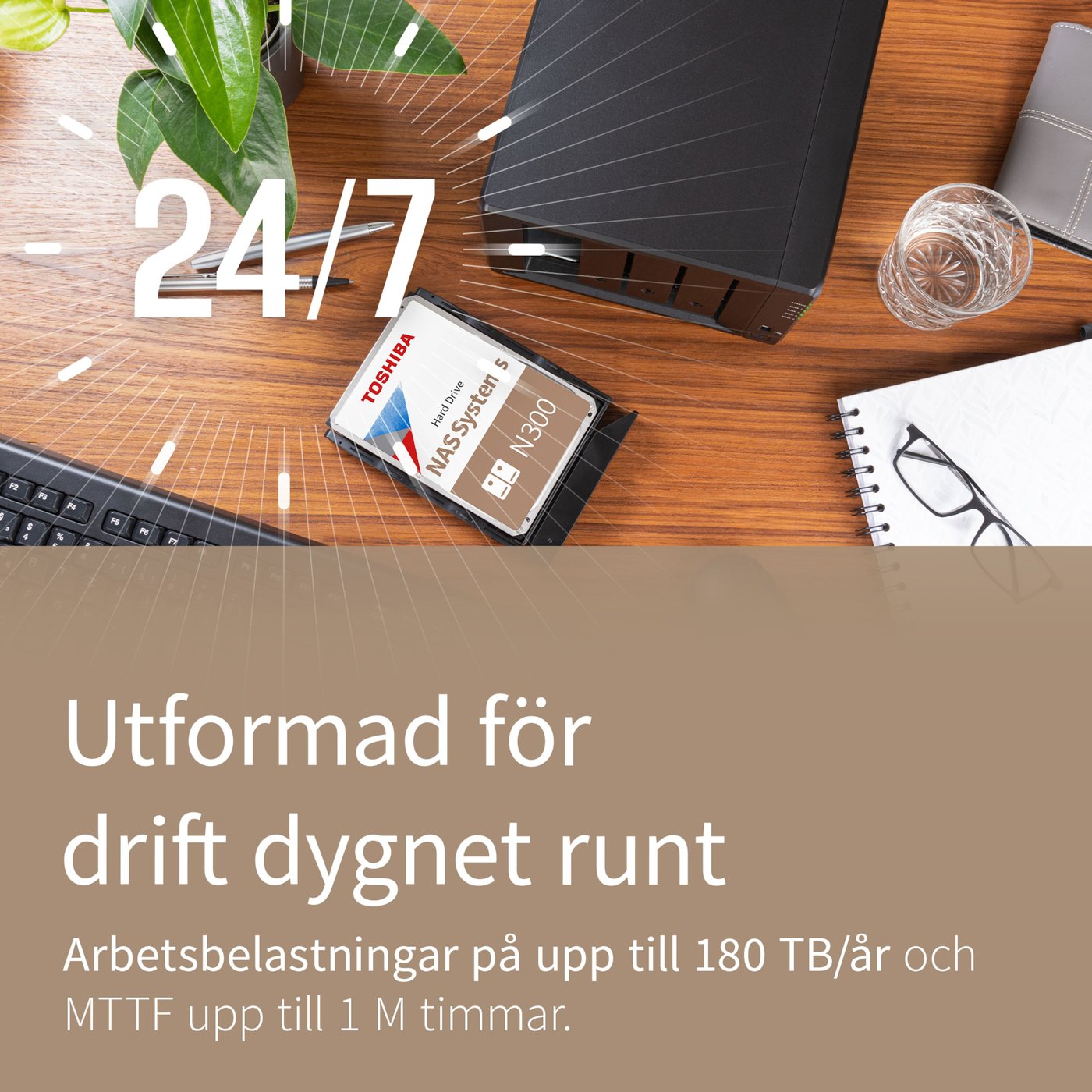 Toshiba N300 Hårddisk för NAS 3,5" 8 TB