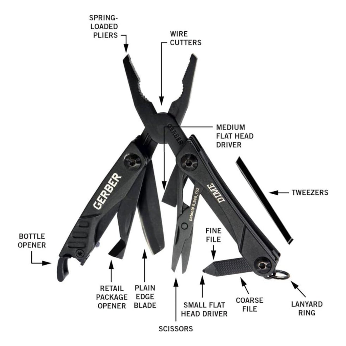 Gerber Dime Micro Multiverktyg 12 funktioner