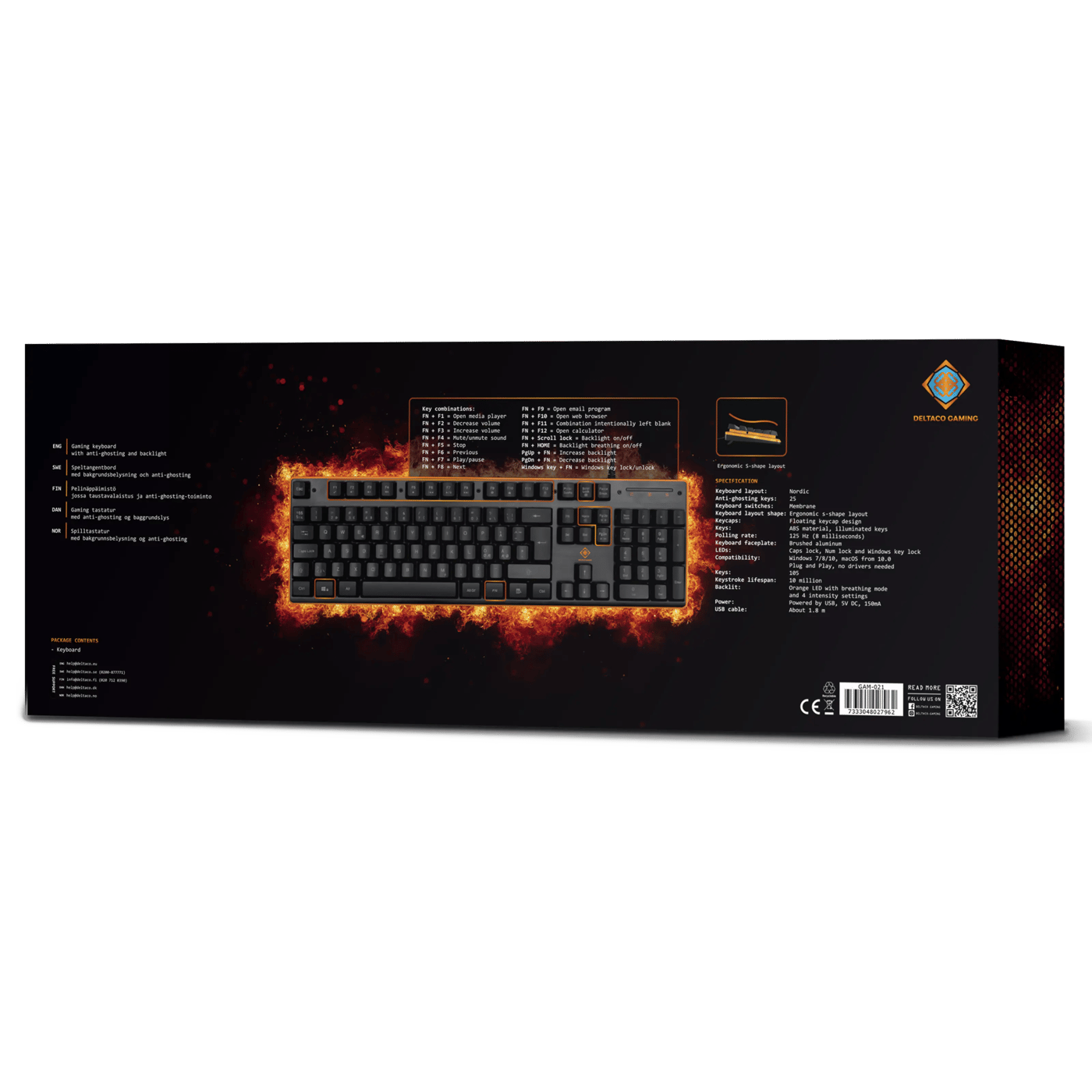 Deltaco DK210 Gamingtastatur