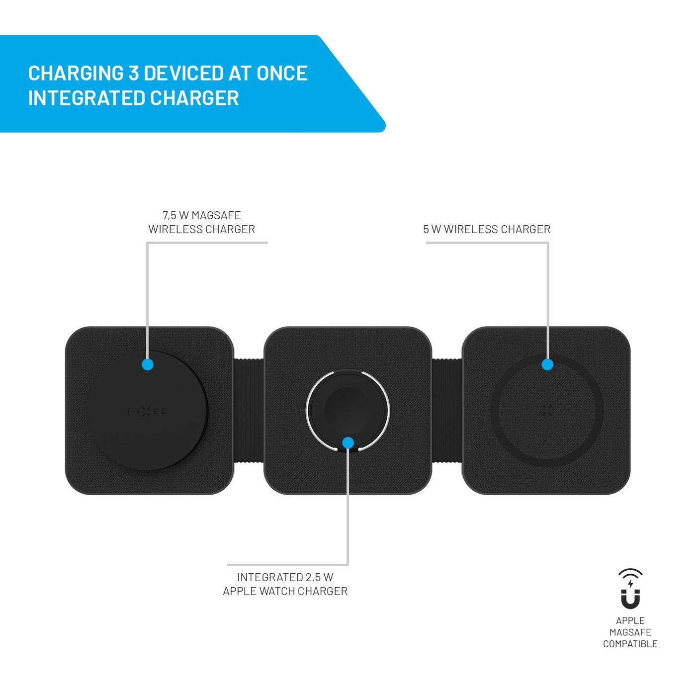 Fixed MagFlex 3-in-1 Laddstation för iPhone