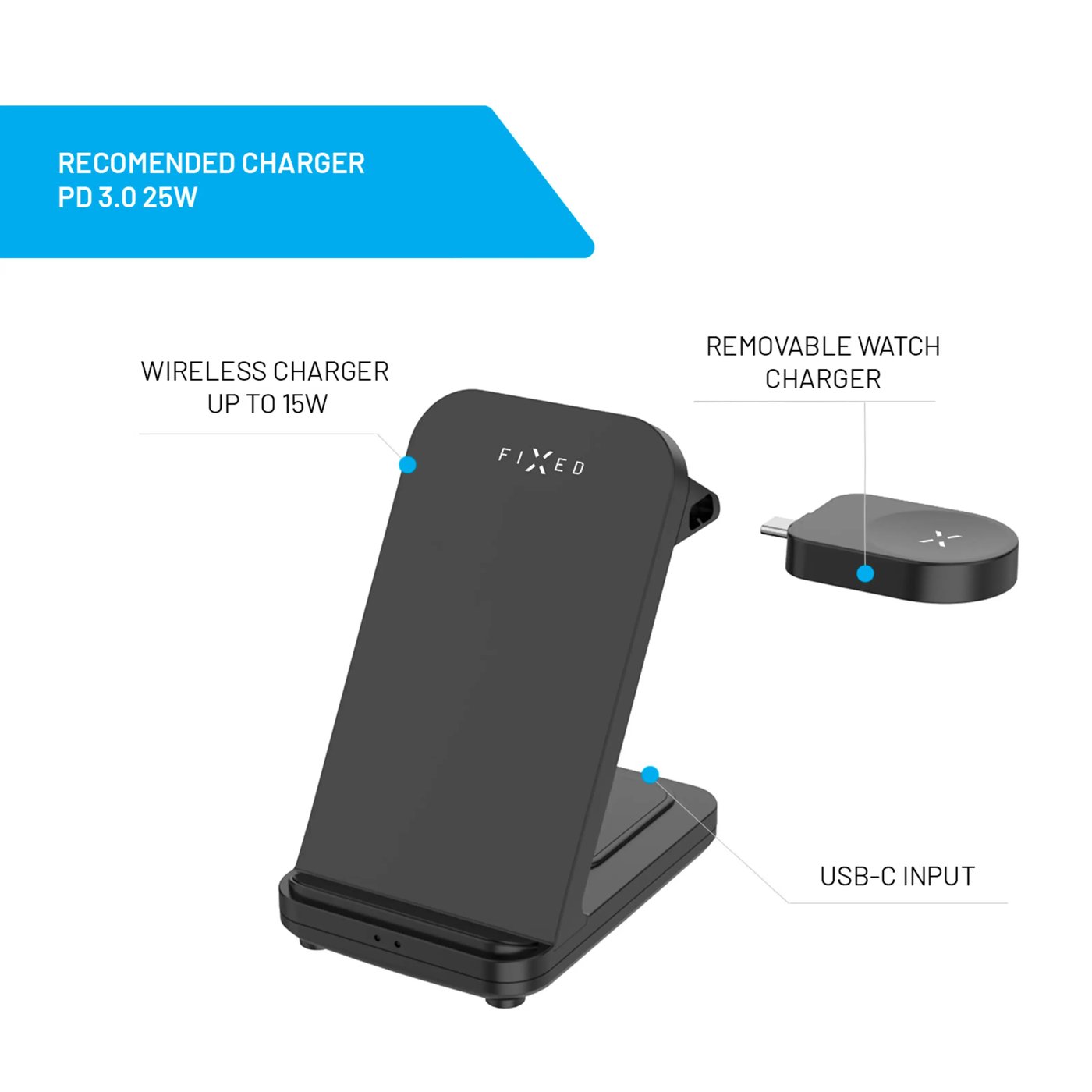 Fixed Powerstasjon 3-in-1 Ladestasjon for Samsung