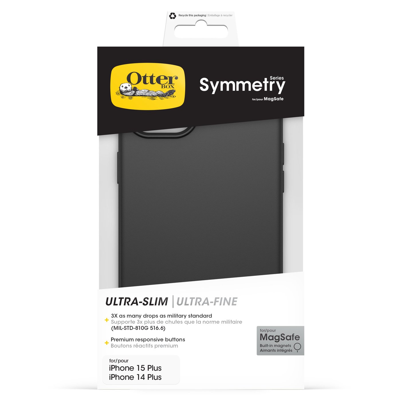 Otterbox Symmetry Magsafe för iPhone 14 Plus och 15 Plus Svart