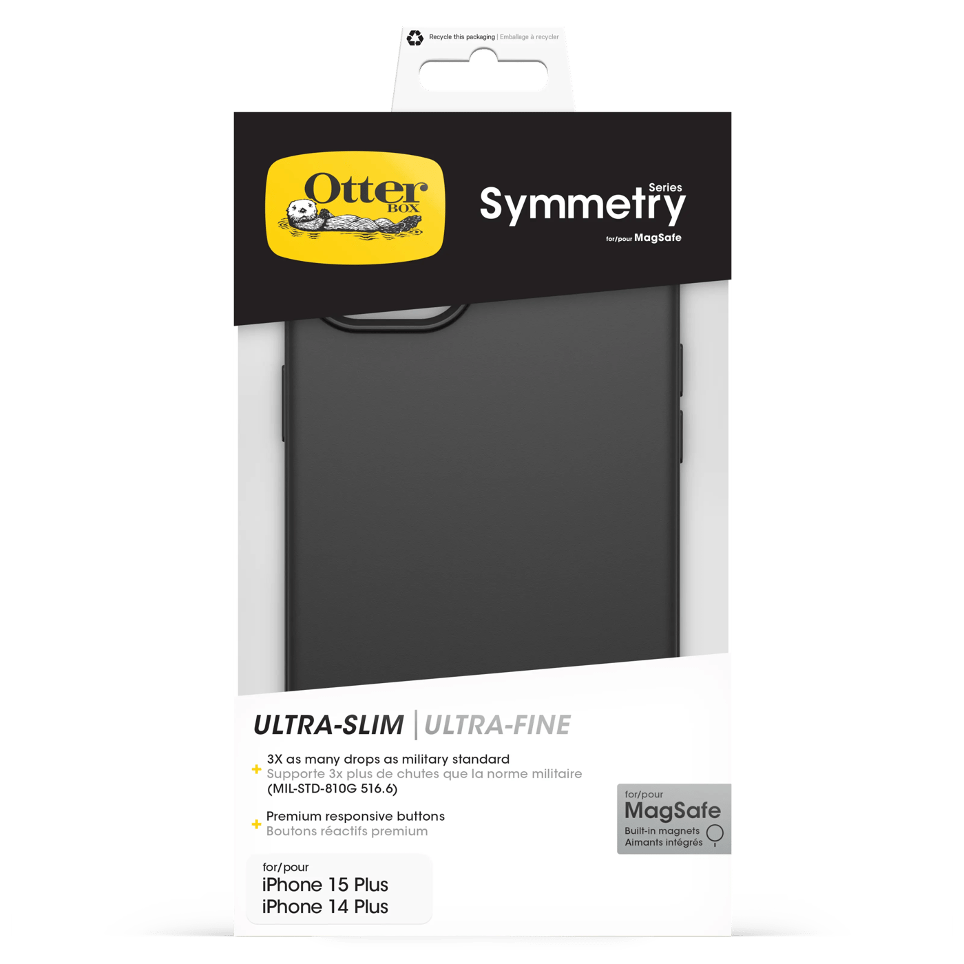Otterbox Symmetry Magsafe för iPhone 14 Plus och 15 Plus Svart
