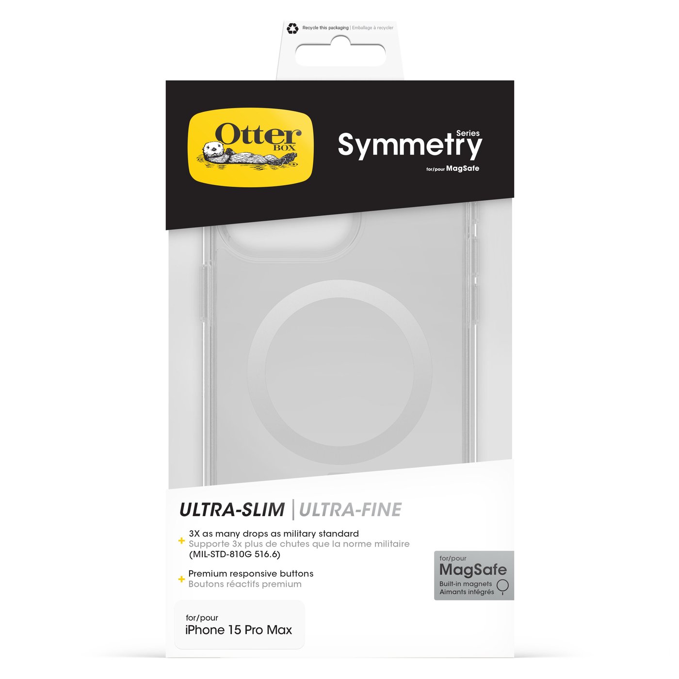 Otterbox Symmetry Magsafe for iPhone 15 Pro Max Gjennomsiktig