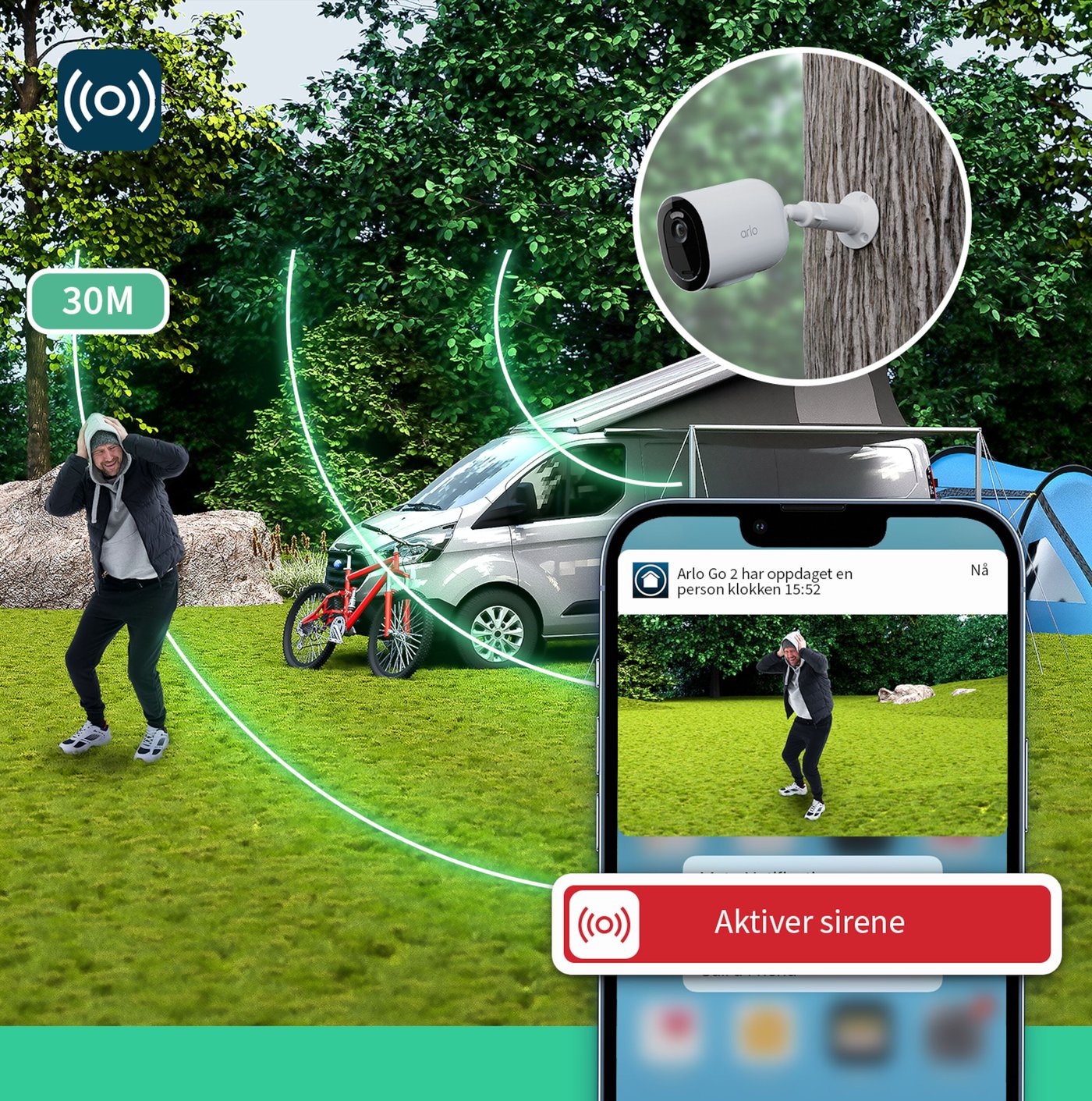 Arlo Go 2 3G/4G SIM & Wi-Fi utendørs overvåkingskamera