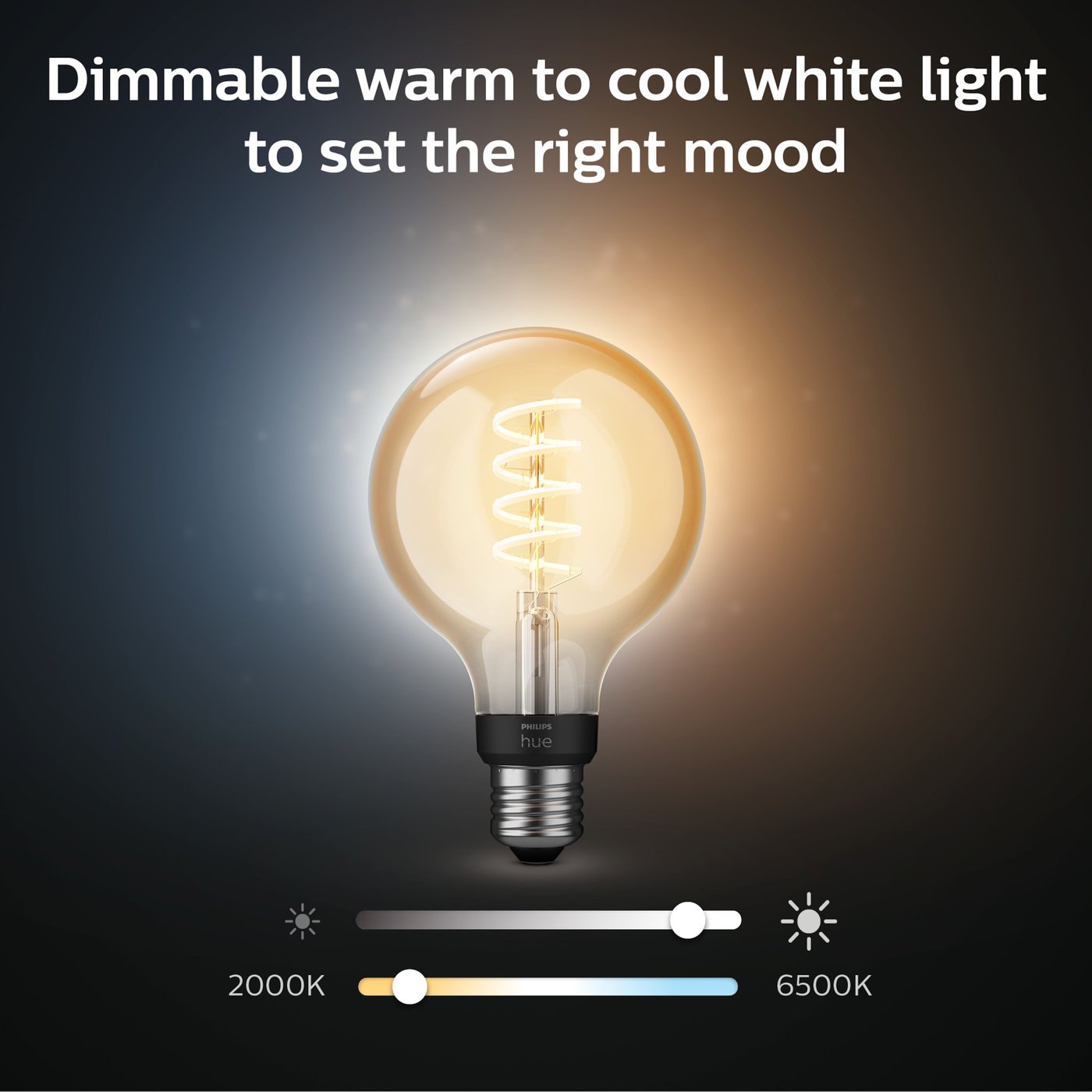 Philips Hue Filament G93 E27 Smart LED-pære 550 lm