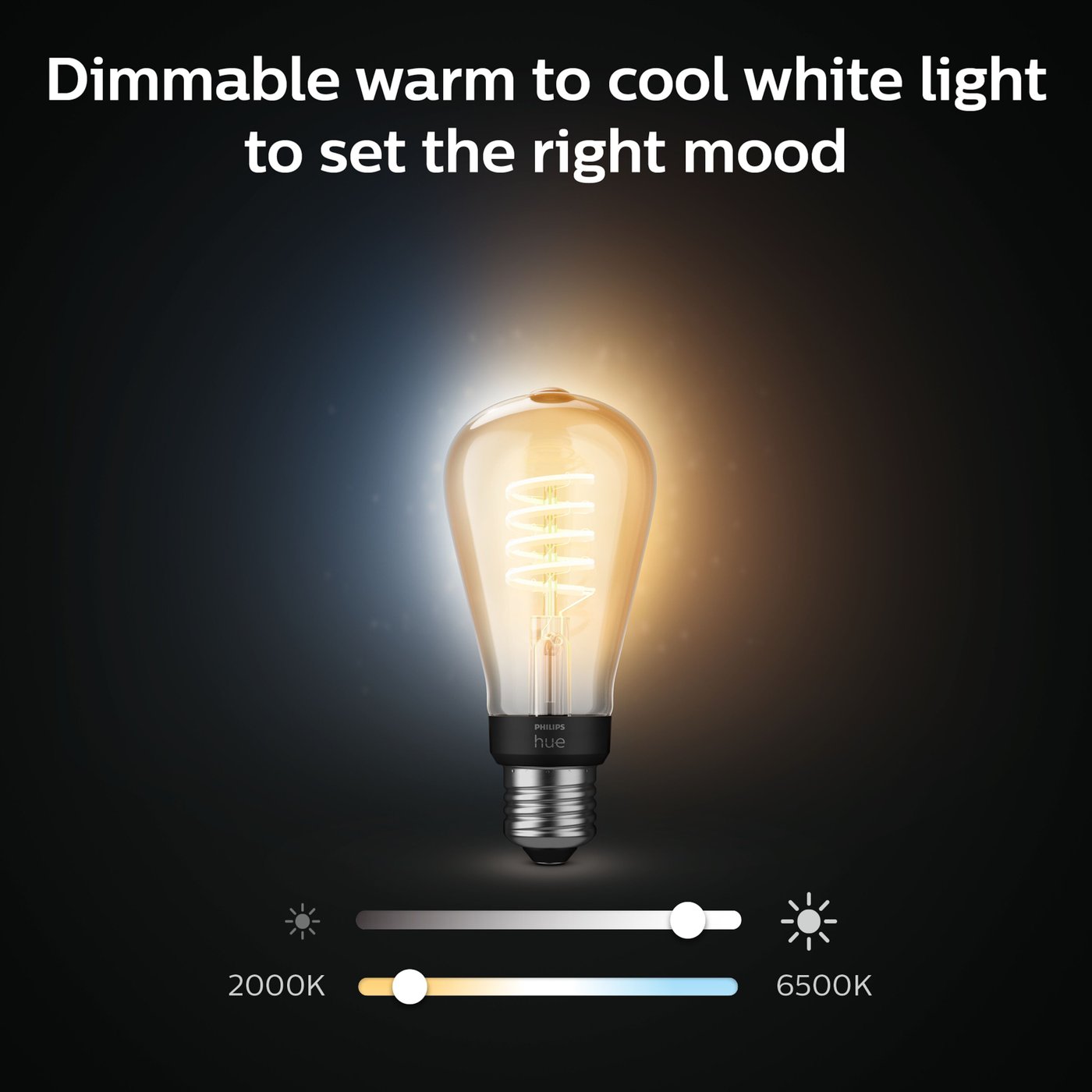 Philips Hue Filament ST64 E27 Smart LED-pære 550 lm