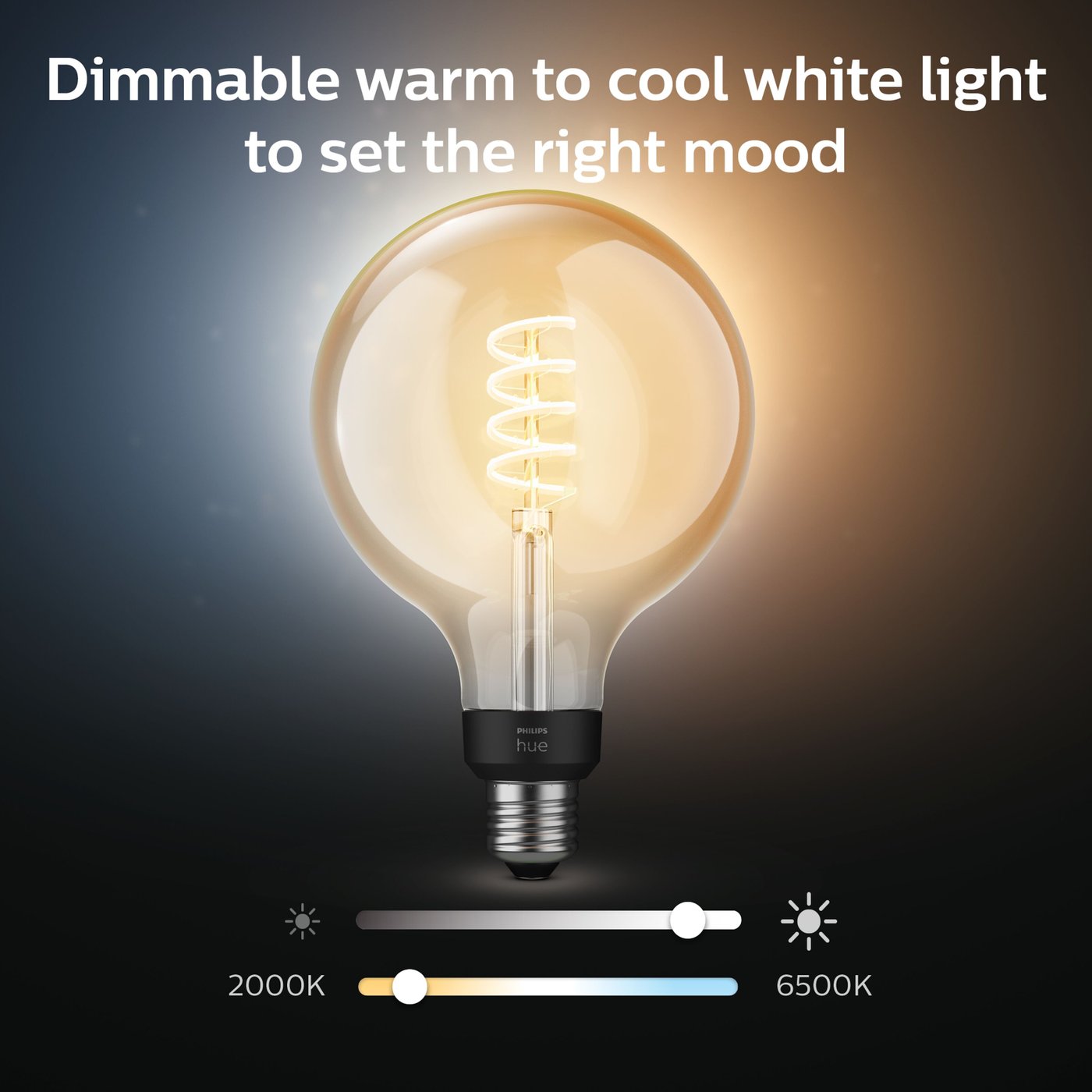 Philips Hue Filament G125 E27 Smart LED-pære 550 lm