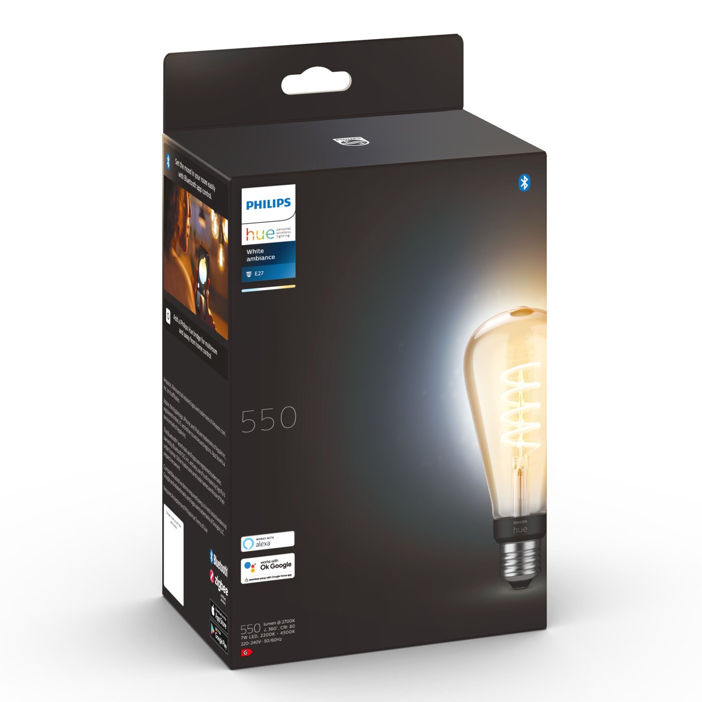 Philips Hue Filament ST72 E27 Smart LED-pære 550 lm