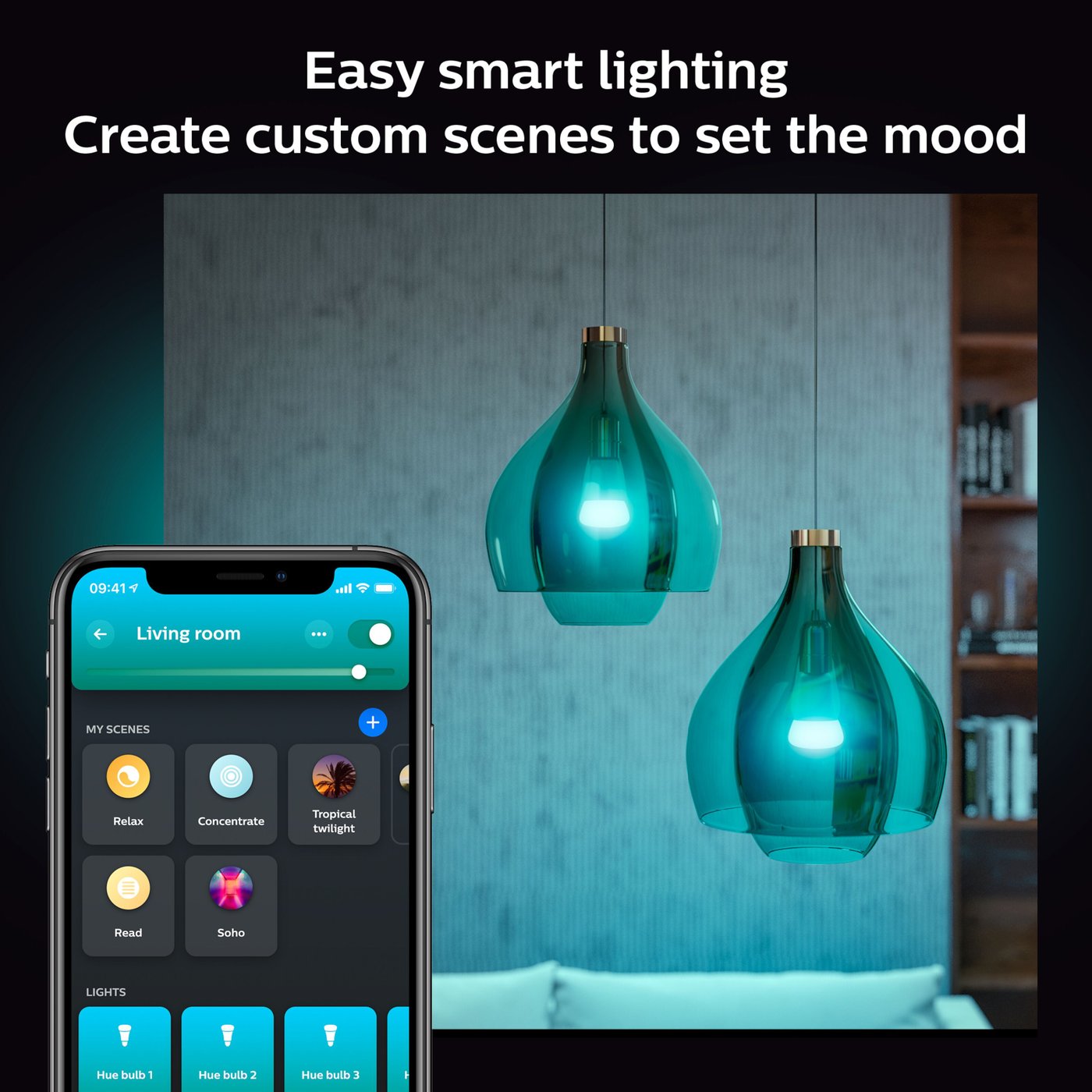 Philips Hue Color Ambiance Smart LED-pære E27 1100 lm 2-pk.