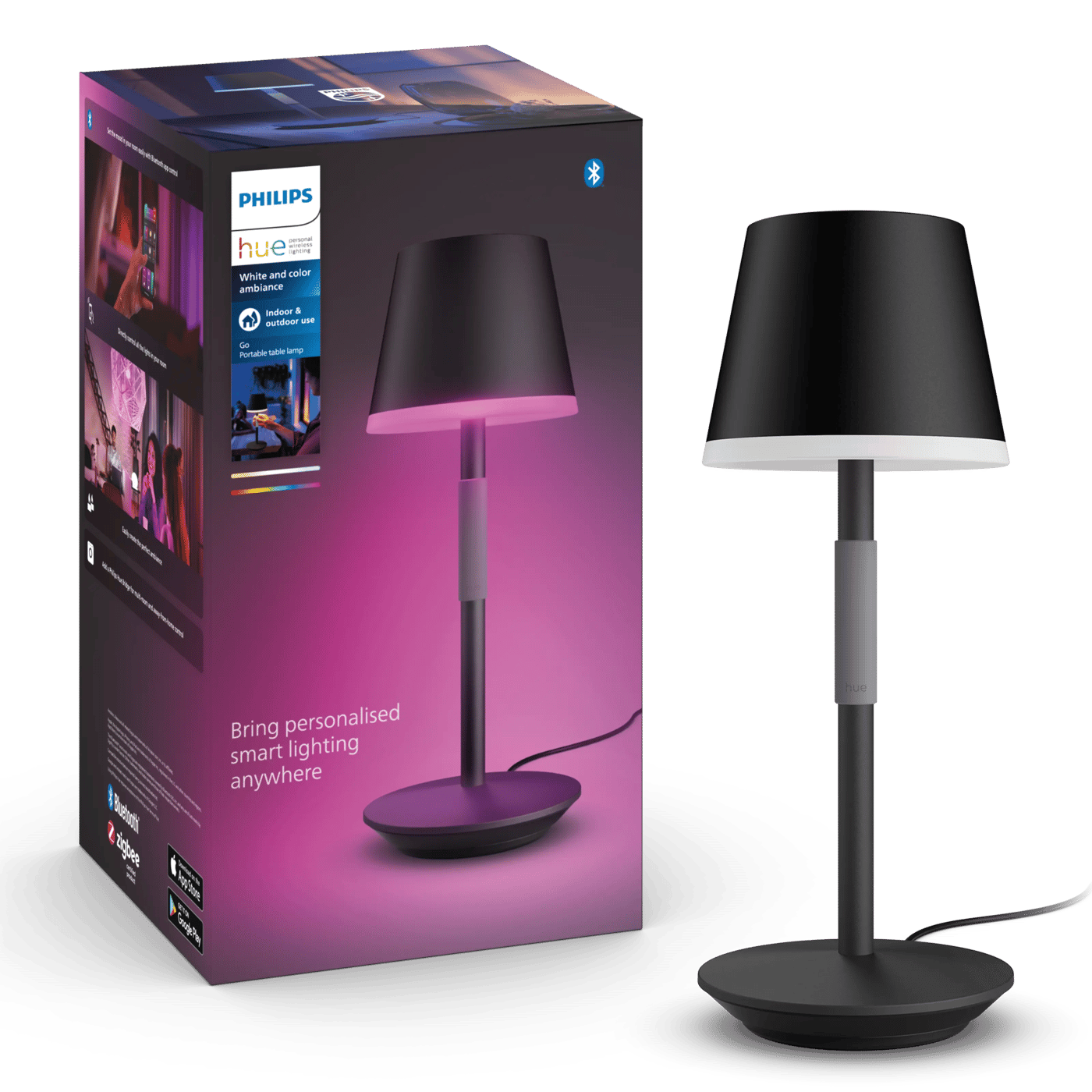 Philips Hue Hue Go Portabel bordslampa 530 lm Svart