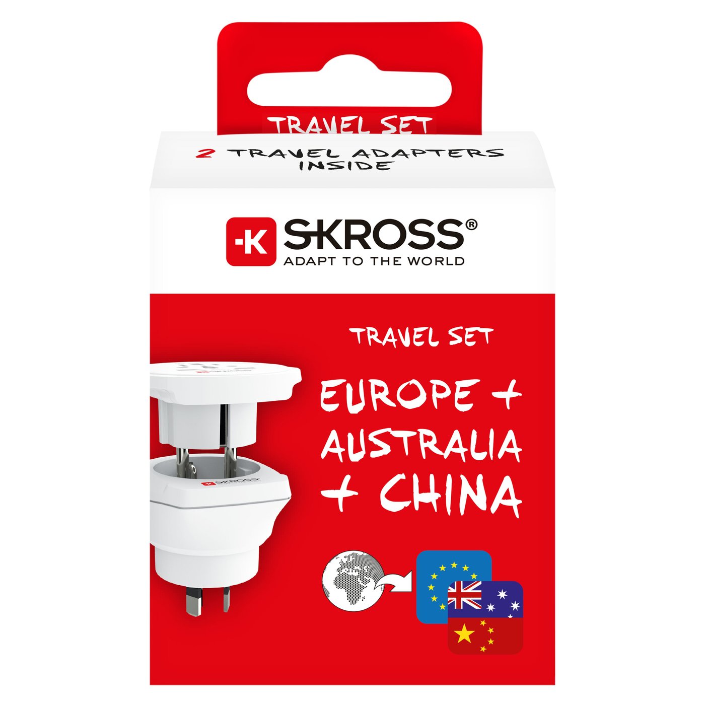 Skross Jordad reseadapter Universal till Australien, Kina och Europa