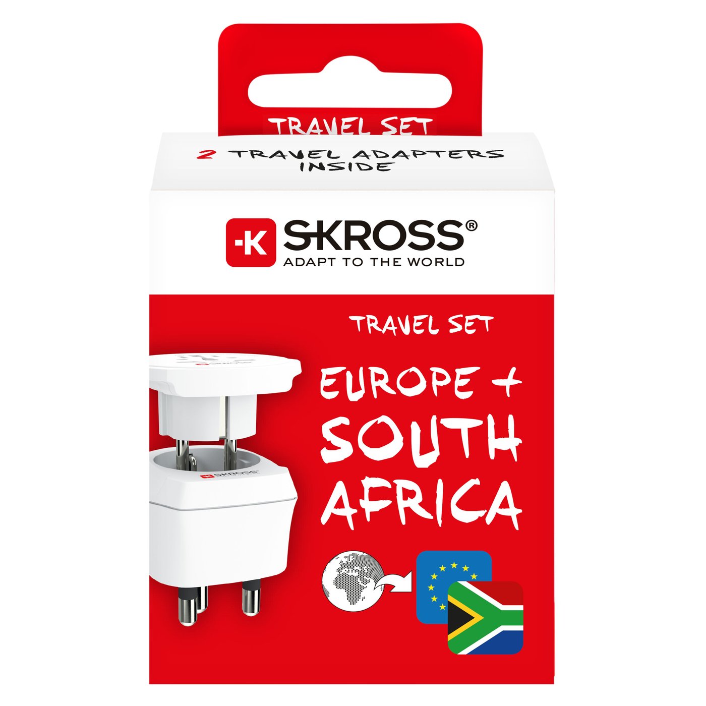 Skross Universelt jordet reiseadapter til Sør-Afrika og Europa
