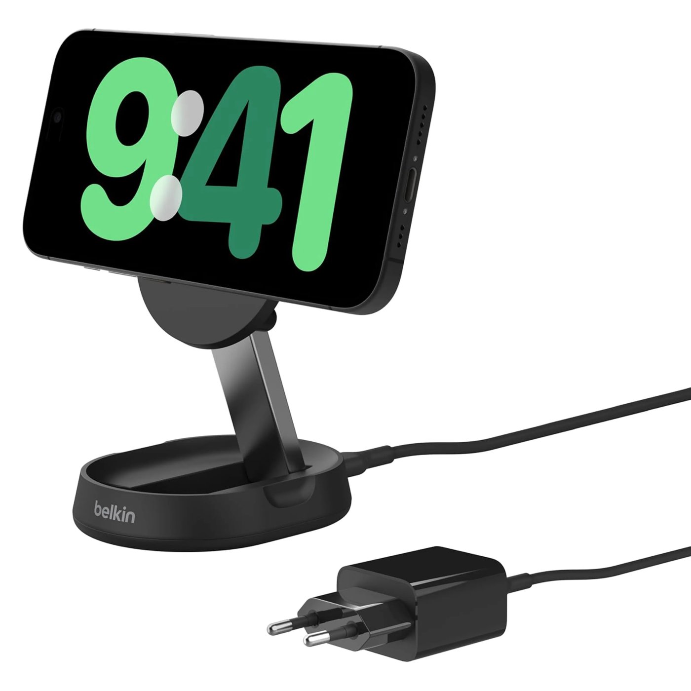Belkin BoostCharge Pro Laddställ med Qi2 15 W Svart