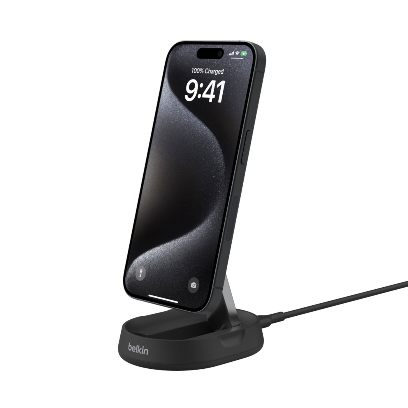 Belkin BoostCharge Pro Ladestativ med Qi2 15 W Svart