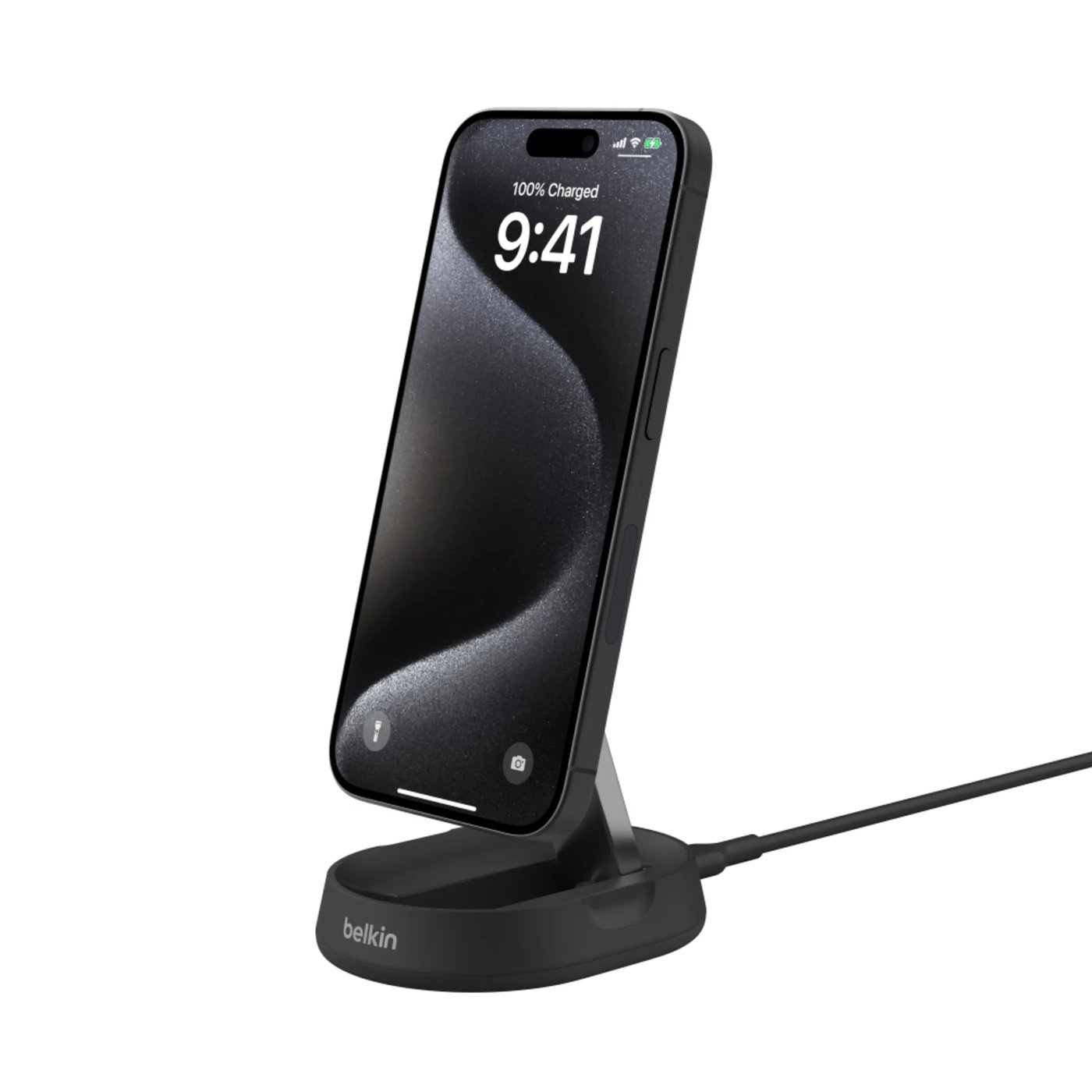 Belkin BoostCharge Pro Laddställ med Qi2 15 W Svart