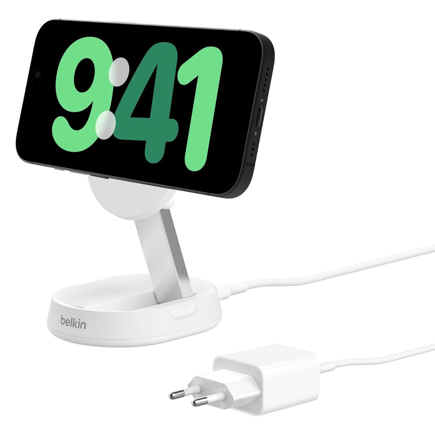 Belkin BoostCharge Pro Ladestativ med Qi2 15 W Hvit