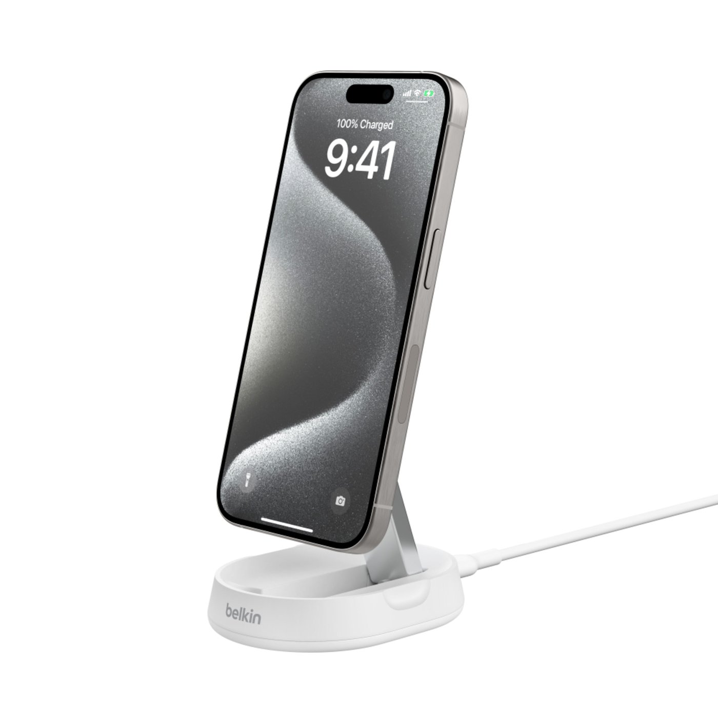 Belkin BoostCharge Pro Ladestativ med Qi2 15 W Hvit