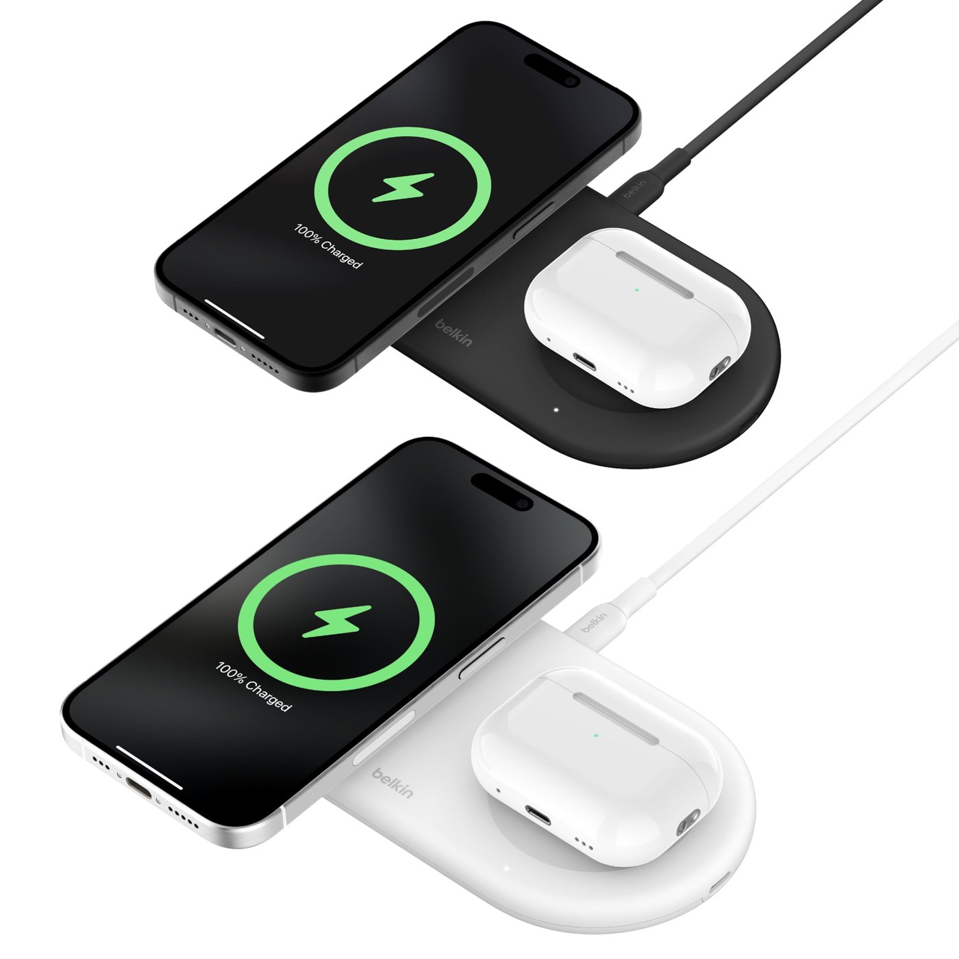 Belkin BoostCharge Pro 2-i-1 med Qi2 15 W Svart