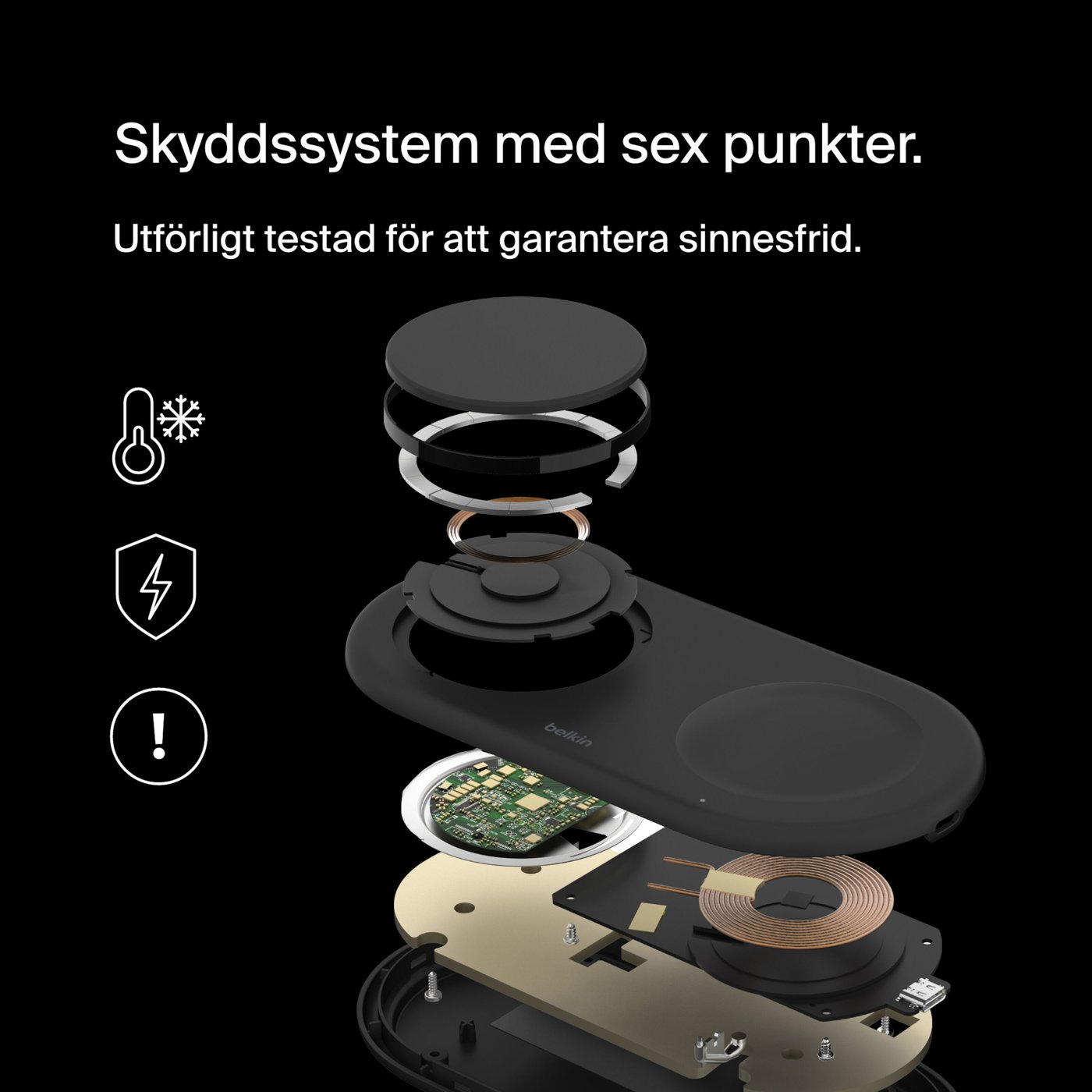 Belkin BoostCharge Pro 2-in-1 med Qi2 15 W Svart