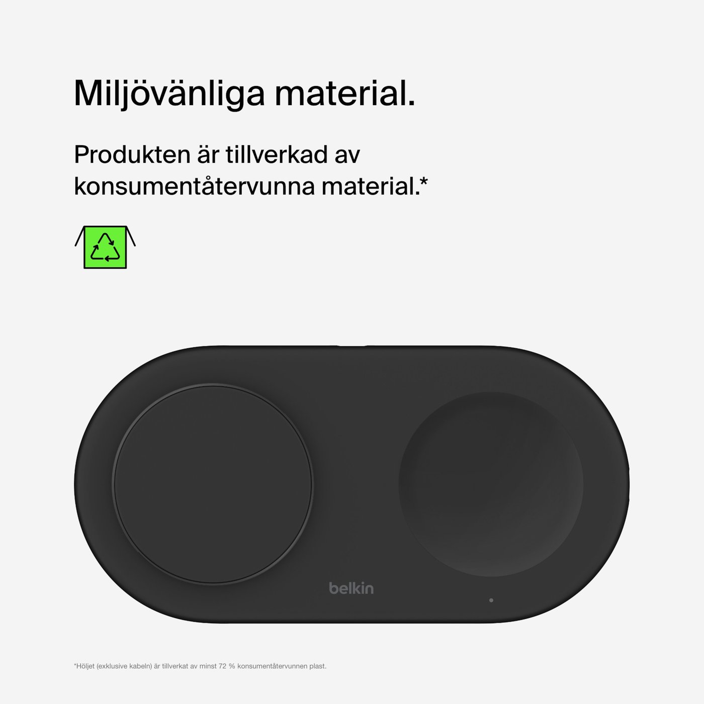 Belkin BoostCharge Pro 2-in-1 med Qi2 15 W Svart