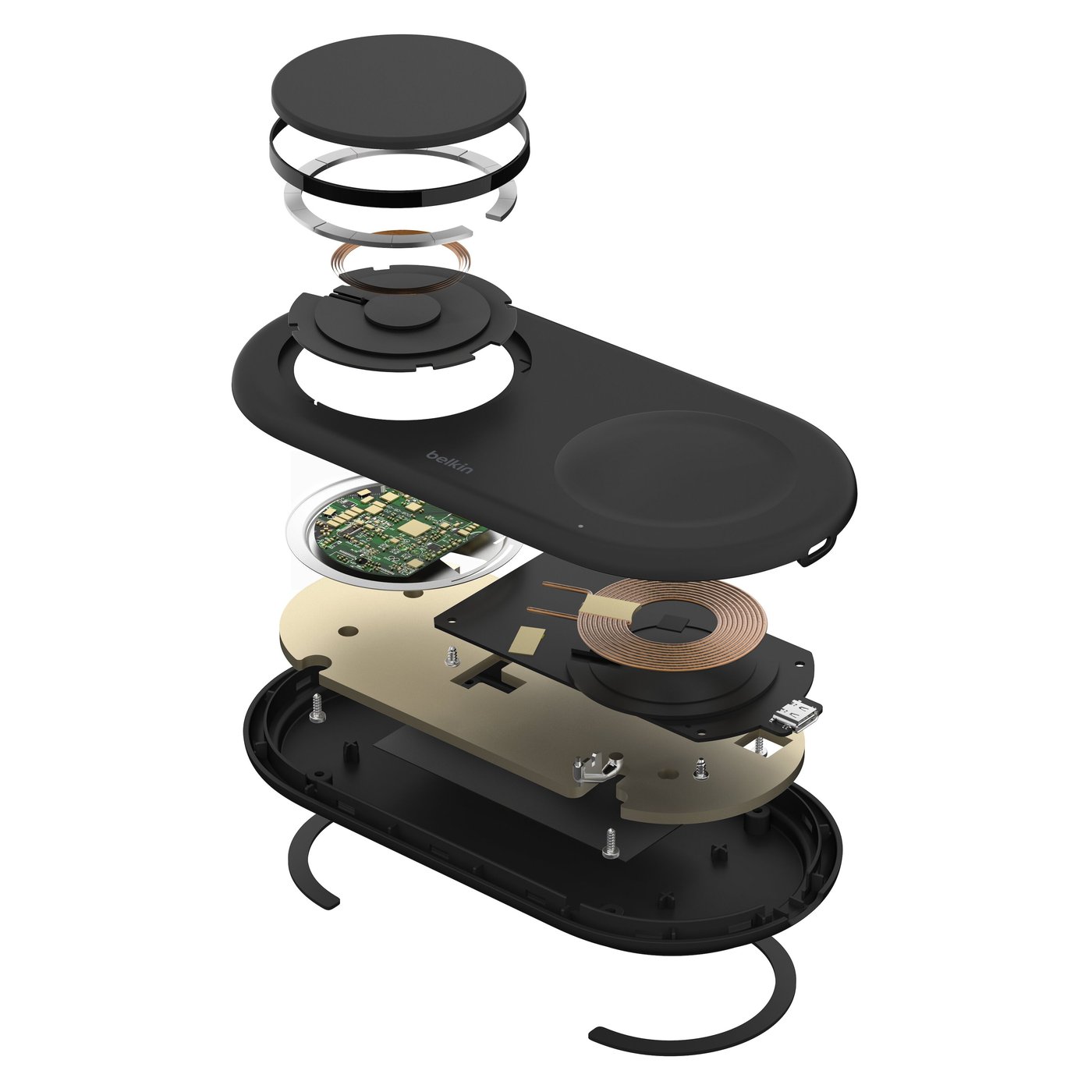 Belkin BoostCharge Pro 2-i-1 med Qi2 15 W Svart