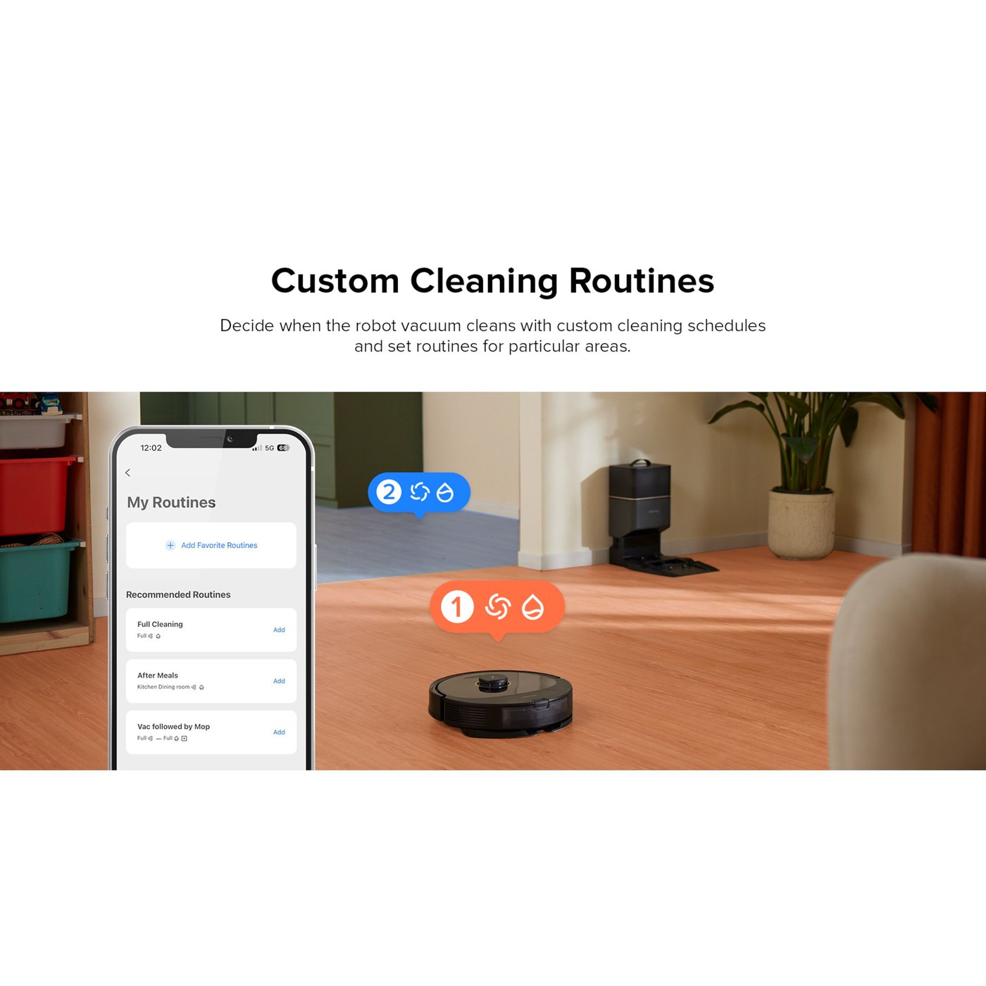 Roborock Q8 Max+ Helautomatisk robotstøvsuger Svart