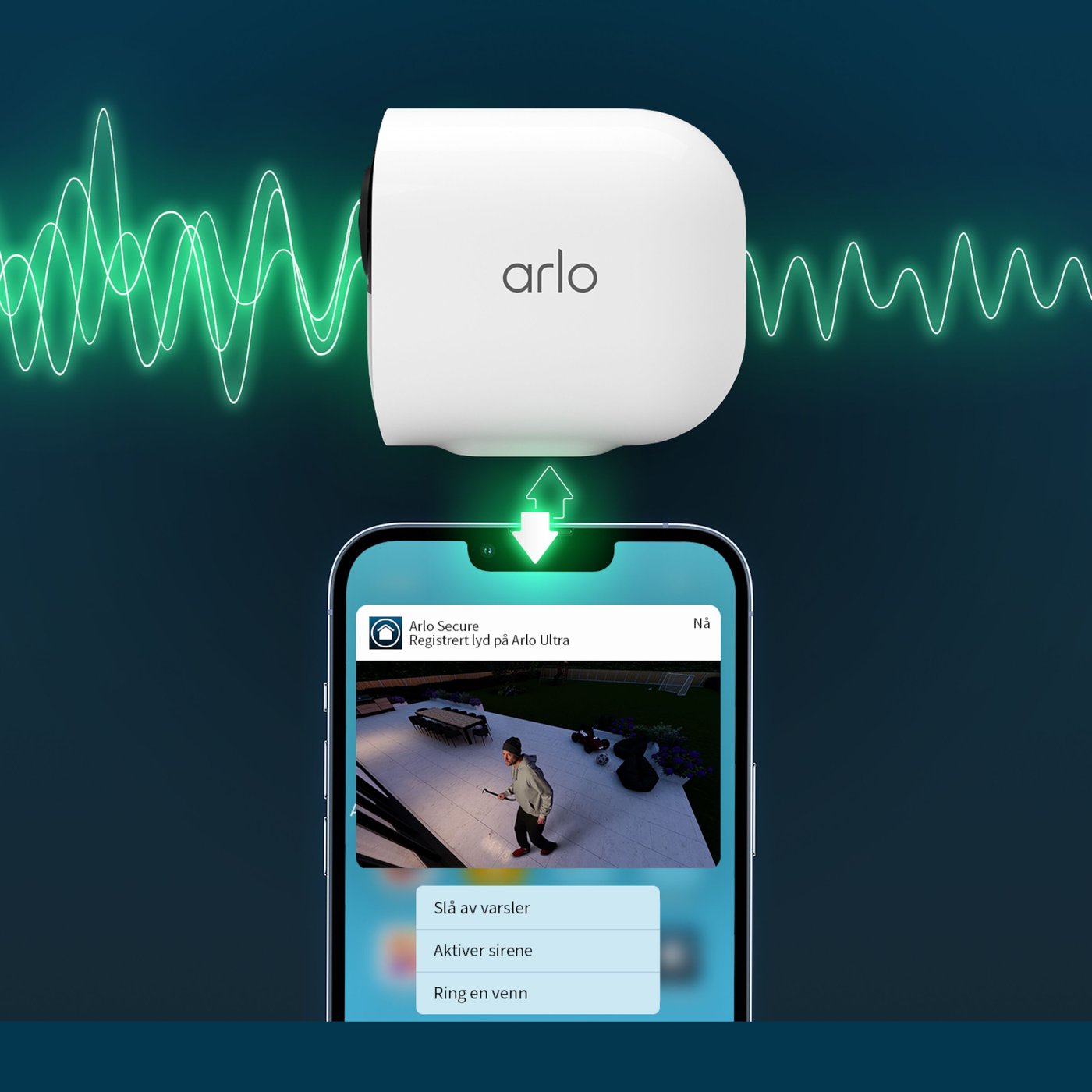 Arlo Ultra 2 Spotlight Trådløst overvåkingskamera 2-pk. Svart