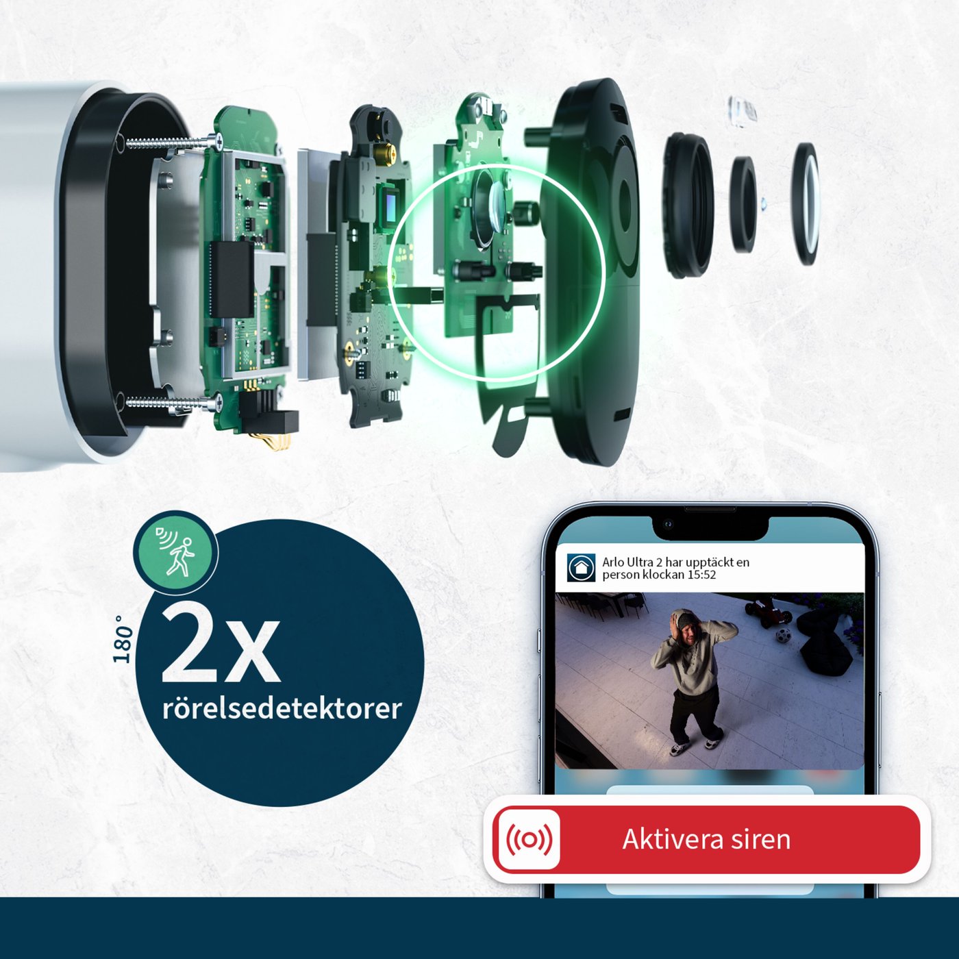 Arlo Ultra 2 Spotlight Trådlös Övervakningskamera 2-pack Svart