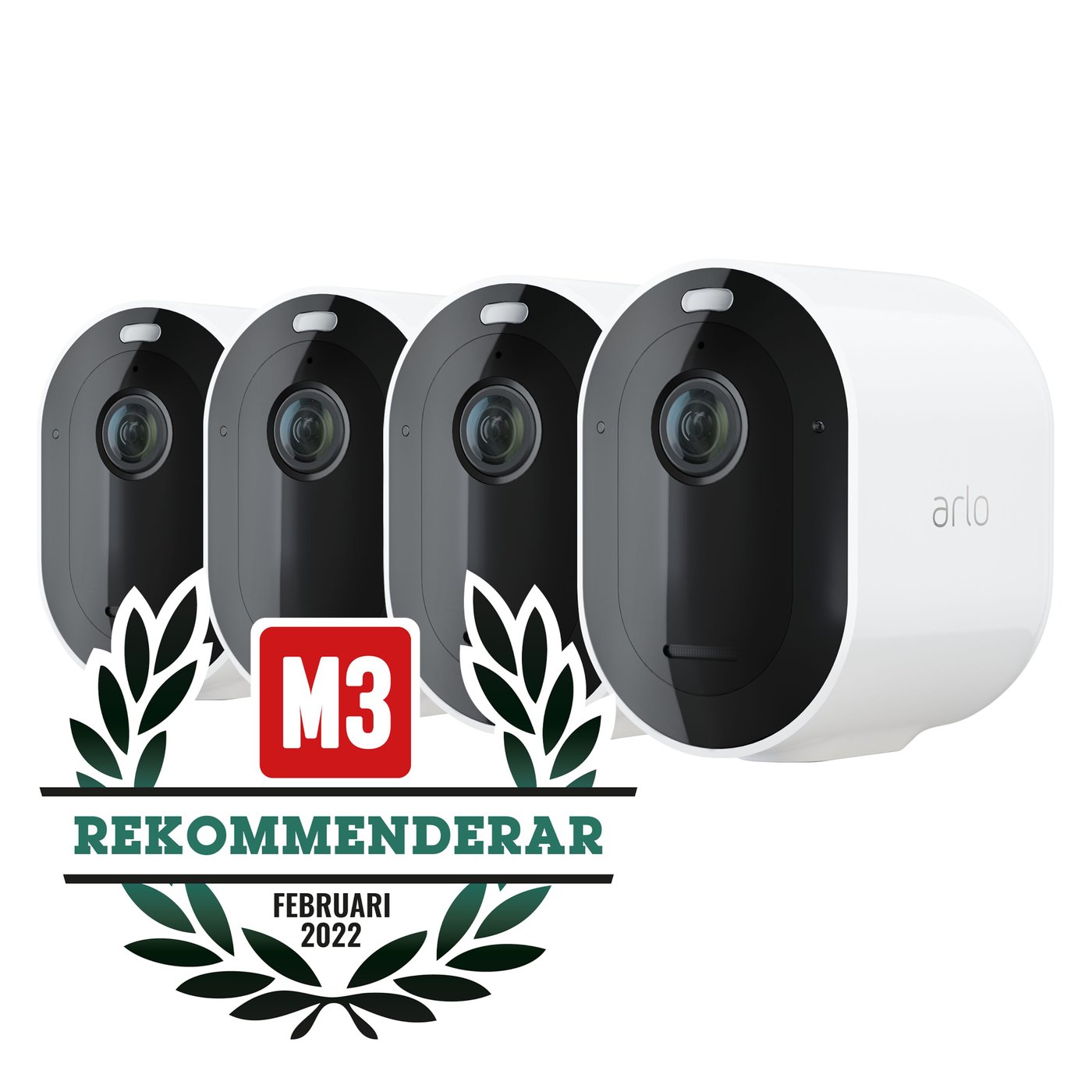 Arlo Pro 4 Spotlight Trådlös övervakningskamera 4-pack Vit