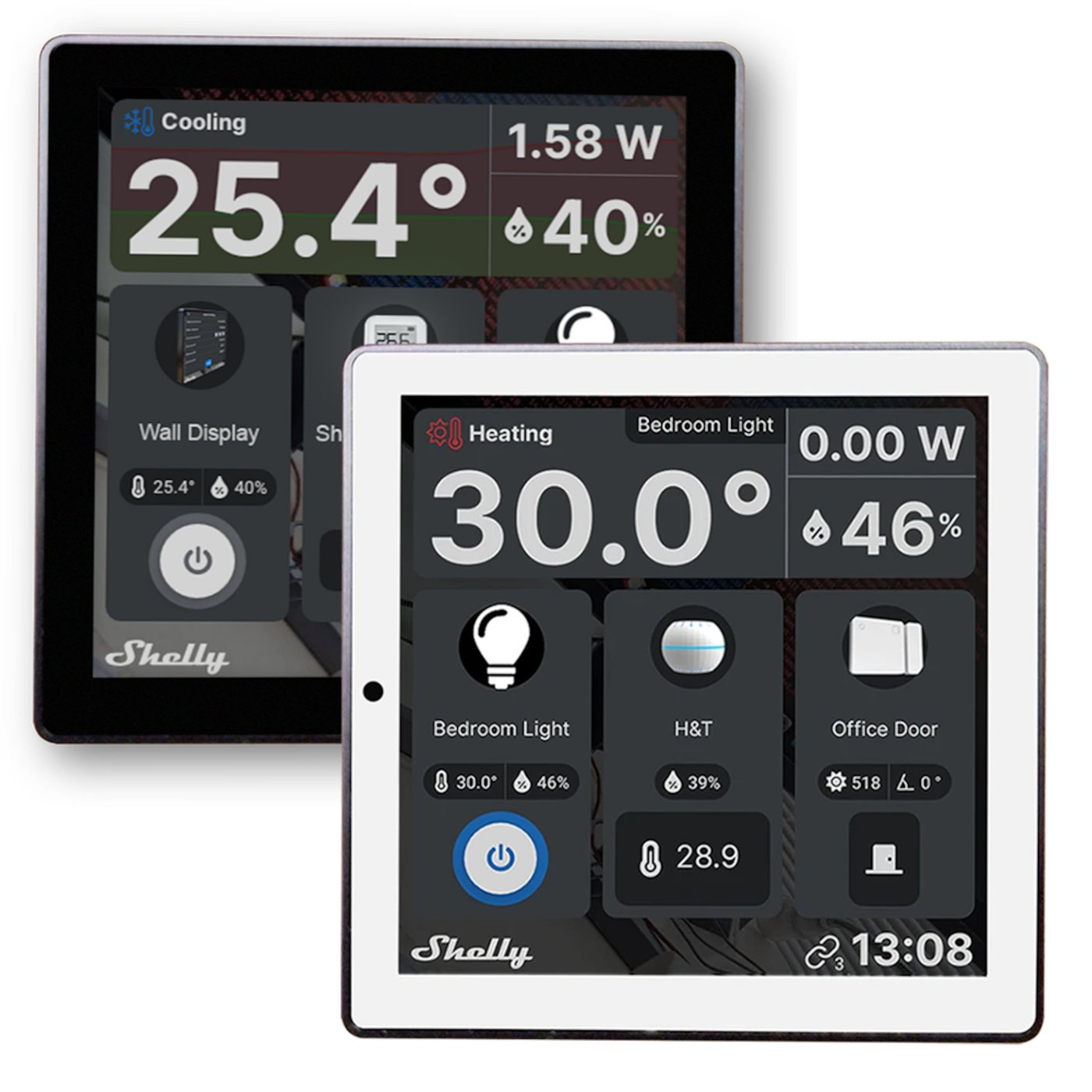 Shelly Wall Display Kontrollskärm med Wifi Svart