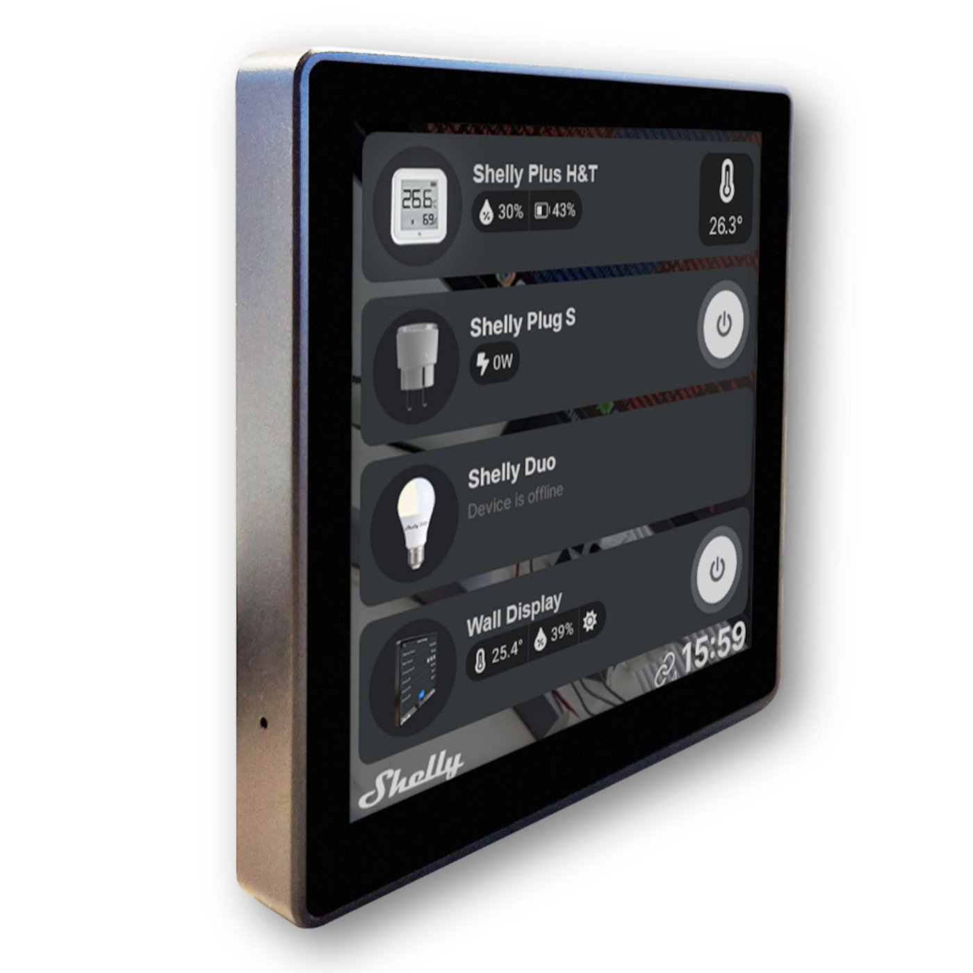Shelly Wall Display Kontrollskärm med Wifi Svart
