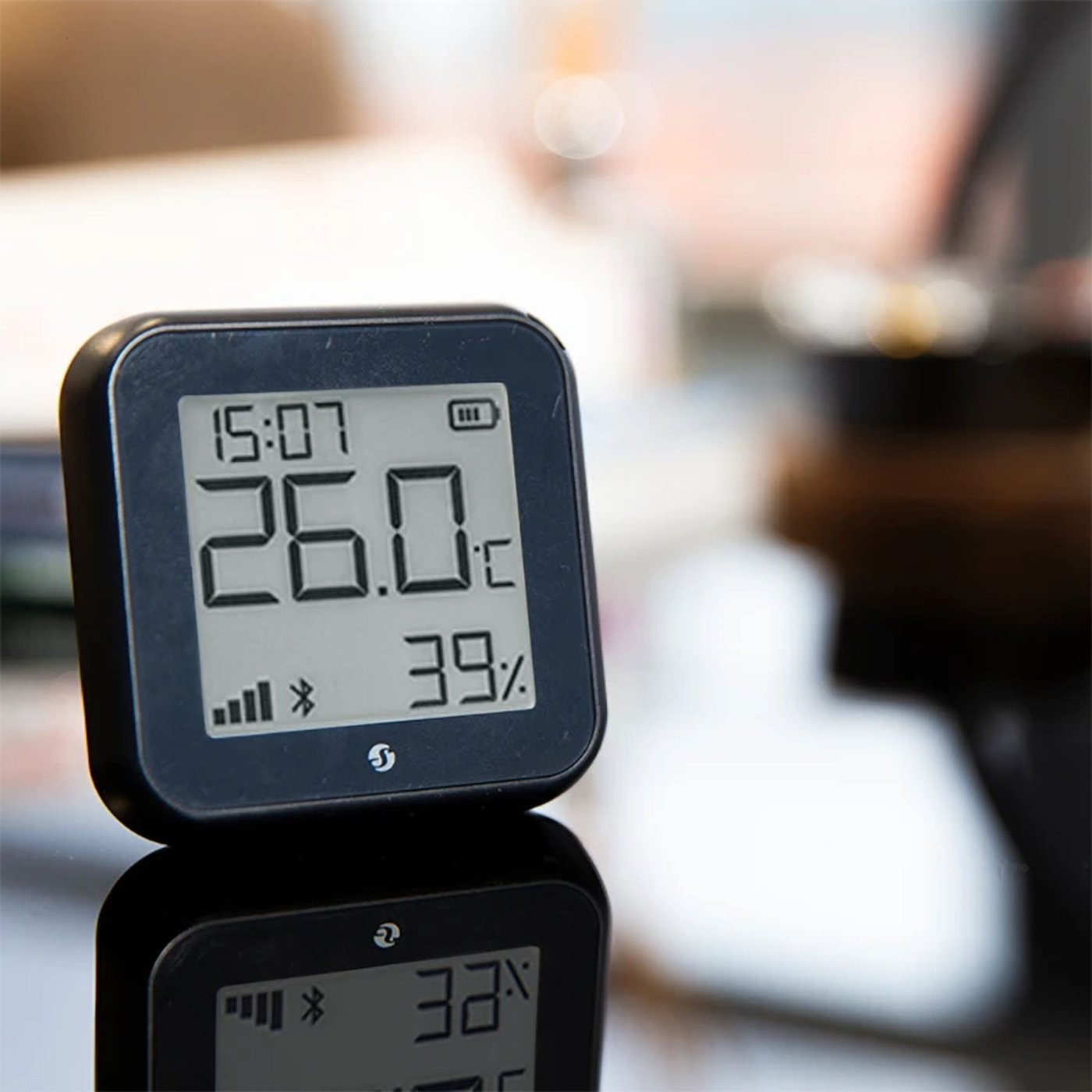 Shelly H&T Gen 3 Termometer og hygrometer Svart