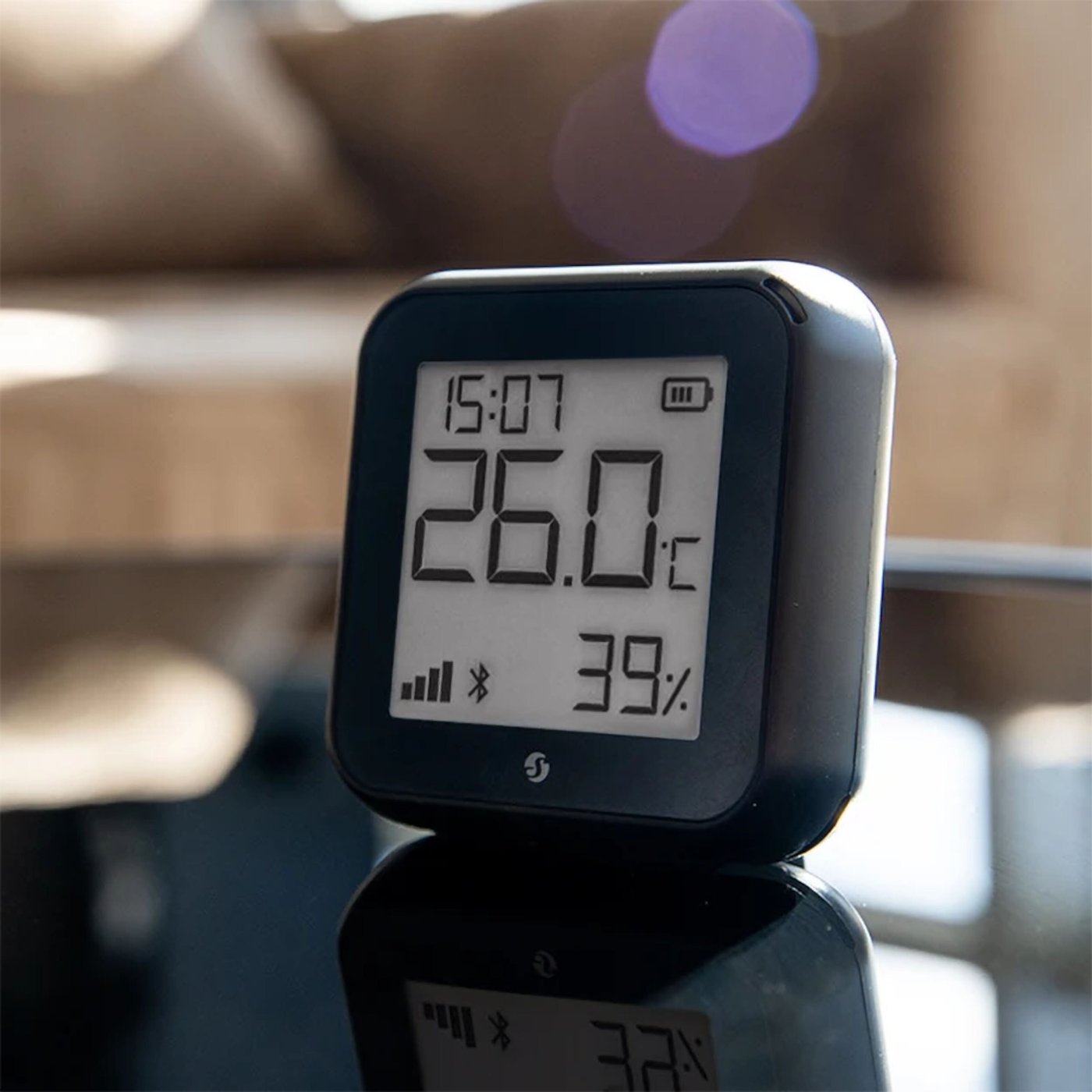 Shelly H&T Gen 3 Termometer og hygrometer Svart