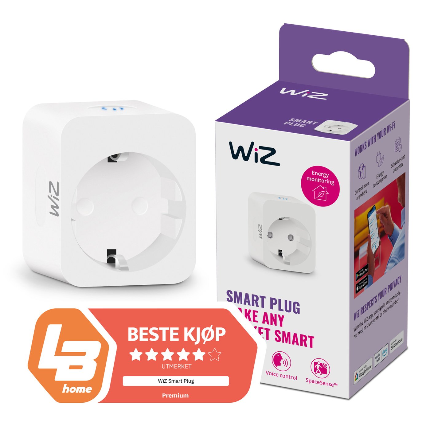 WiZ Smart wifi-fjernstrømbryter med energimåling