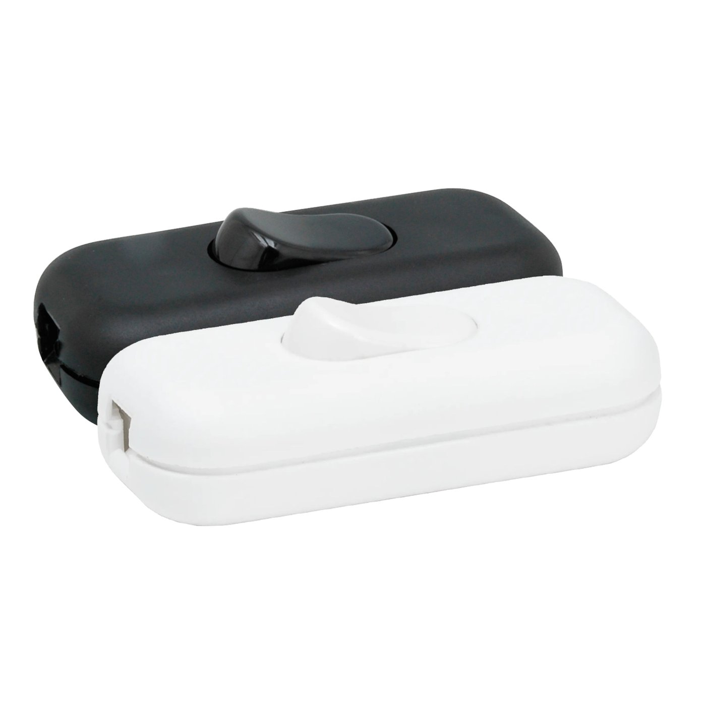 Ledningstrømbryter for lampekabel, ujordet Hvit