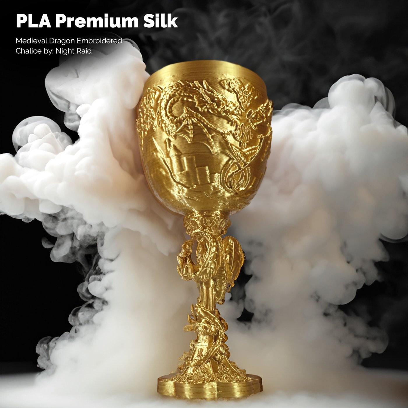 Addnorth PLA Premium Silk Filament for 3D-skriver - 1,75 mm Gull