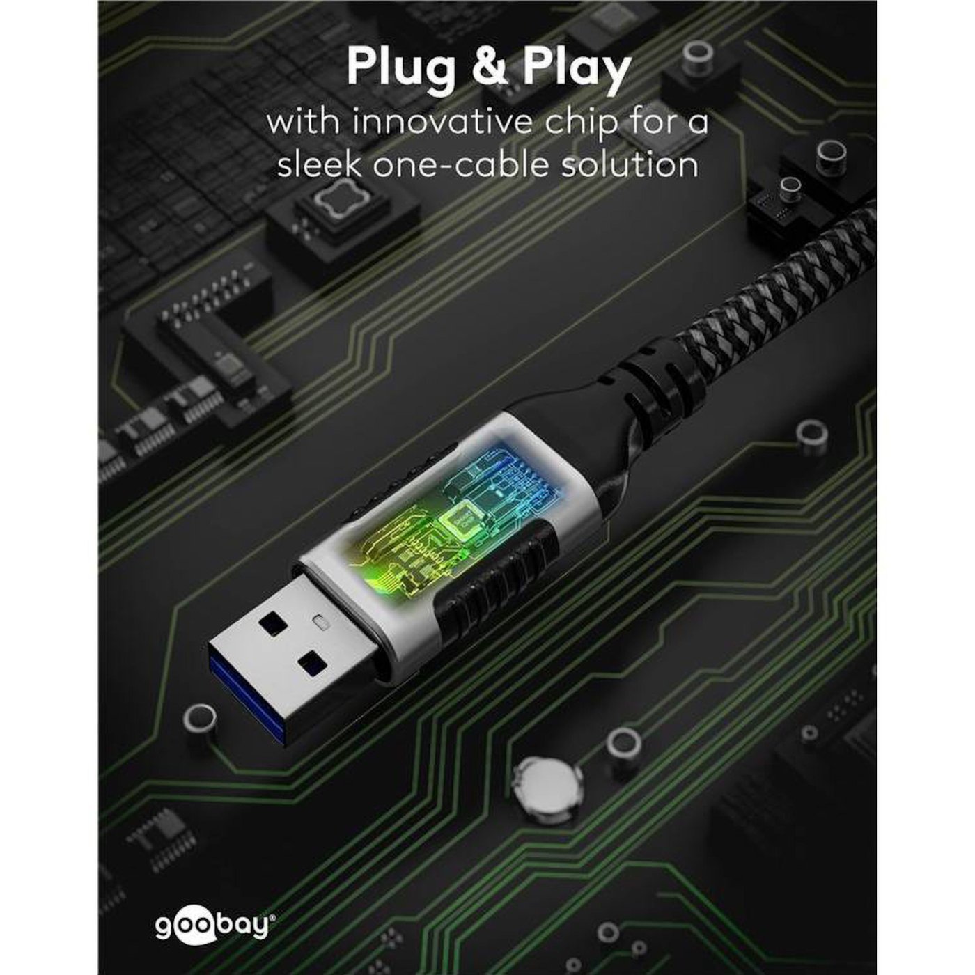 Nettverkskabel med USB-tilkobling USB-A 2 m