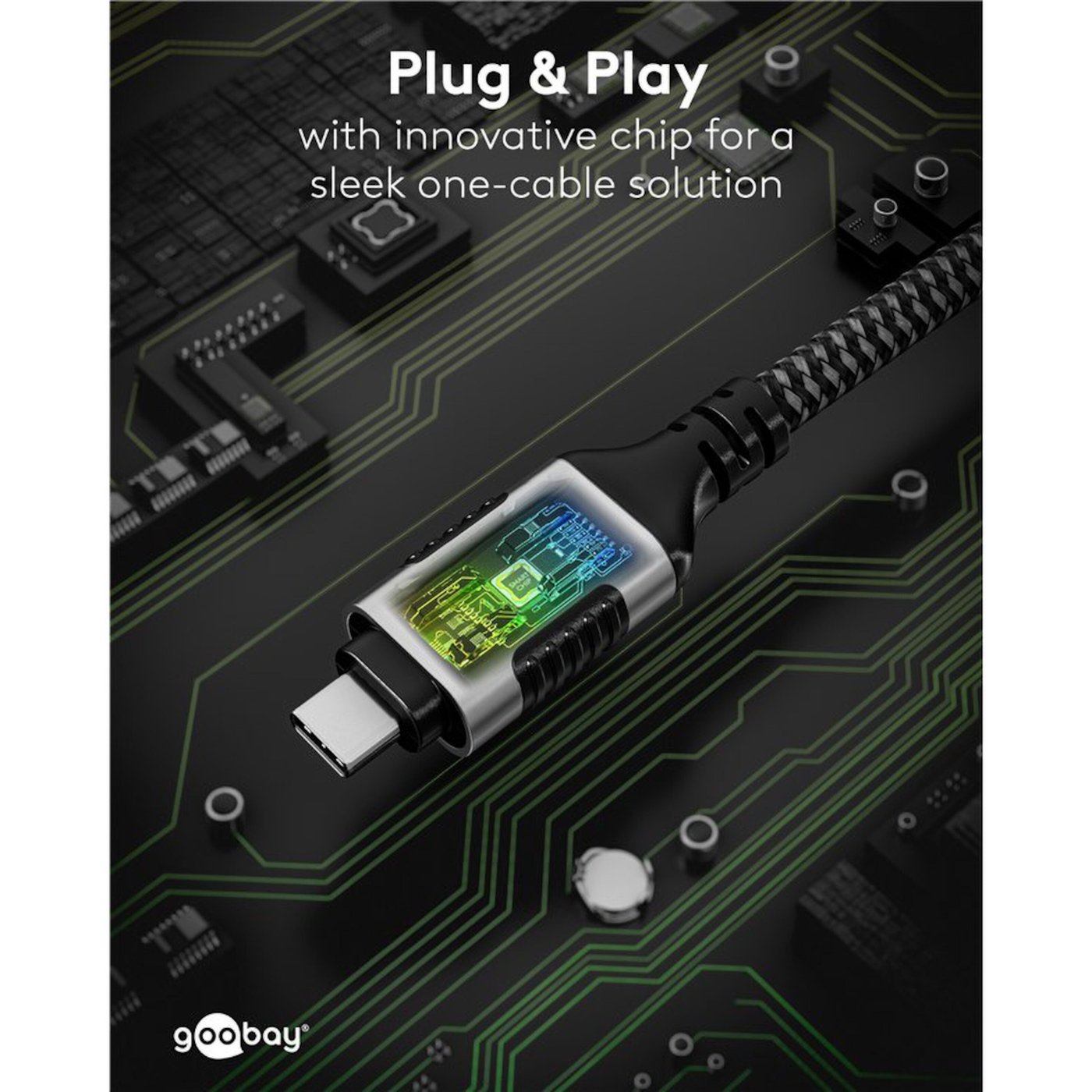 Nettverkskabel med USB-tilkobling USB-C 1 m