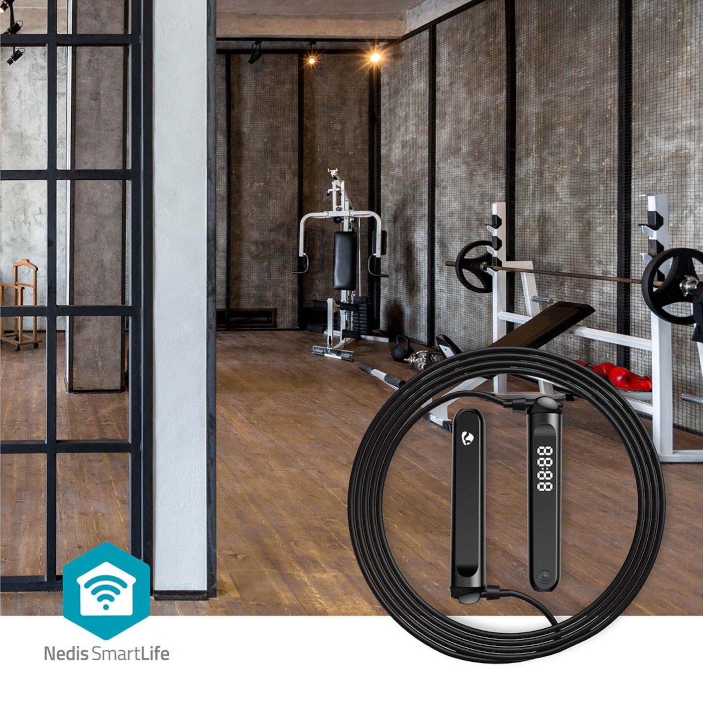 Nedis 2-i-1 Fitness Smart Hoppetau med Bluetooth