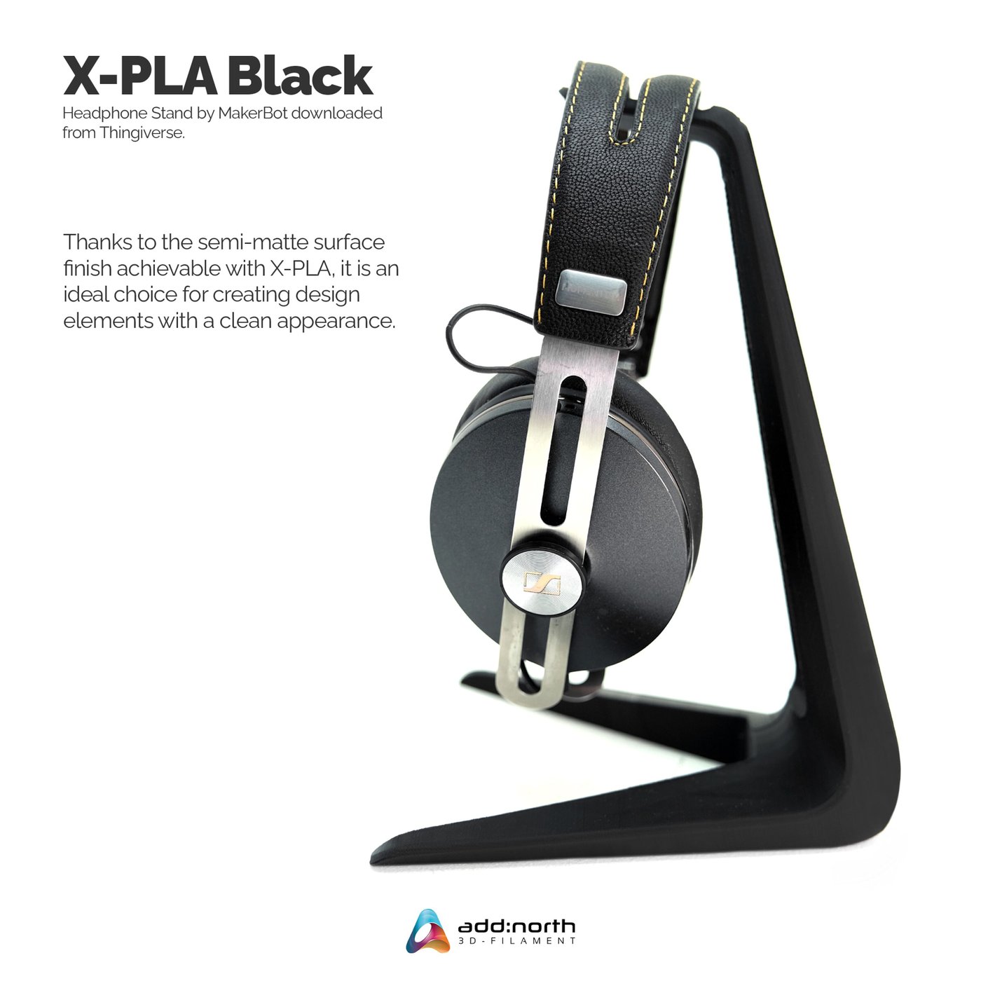 Addnorth X-PLA-filament for 3D-skriver 1,75 mm Svart