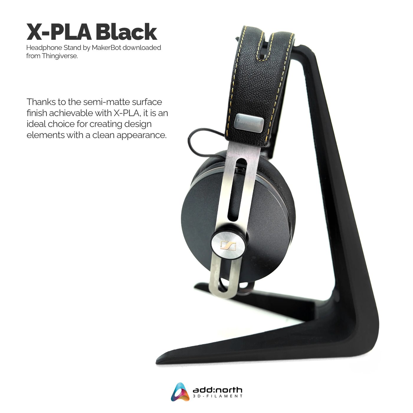 Addnorth X-PLA-filament för 3D-skrivare 1,75 mm Svart