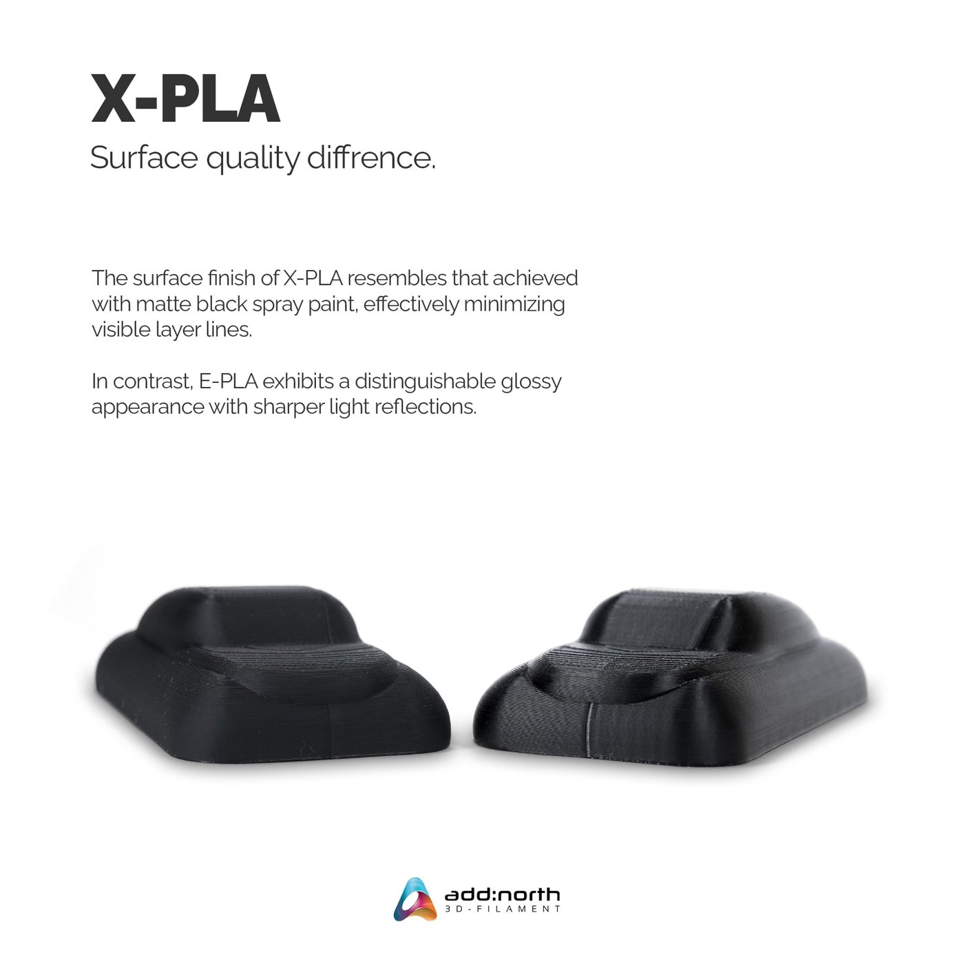 Addnorth X-PLA-filament for 3D-skriver 1,75 mm Svart