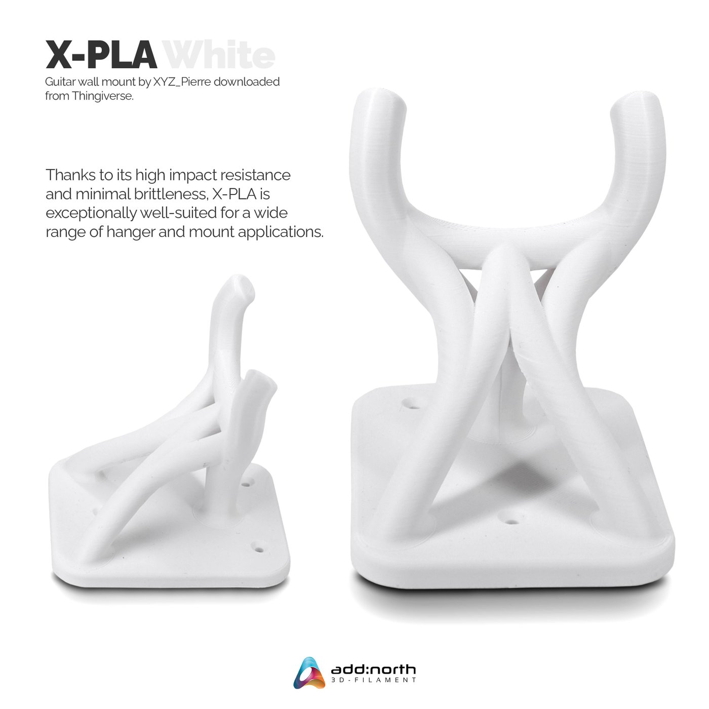 Addnorth X-PLA-filament for 3D-skriver 1,75 mm Hvit