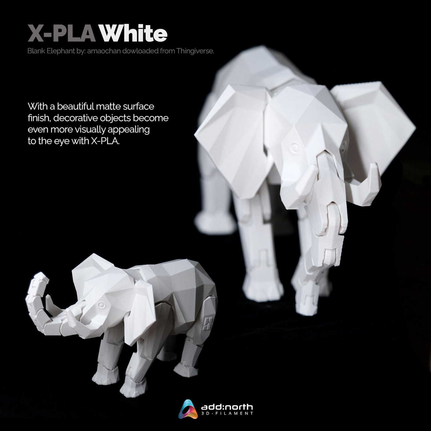 Addnorth X-PLA-filament for 3D-skriver 1,75 mm Hvit